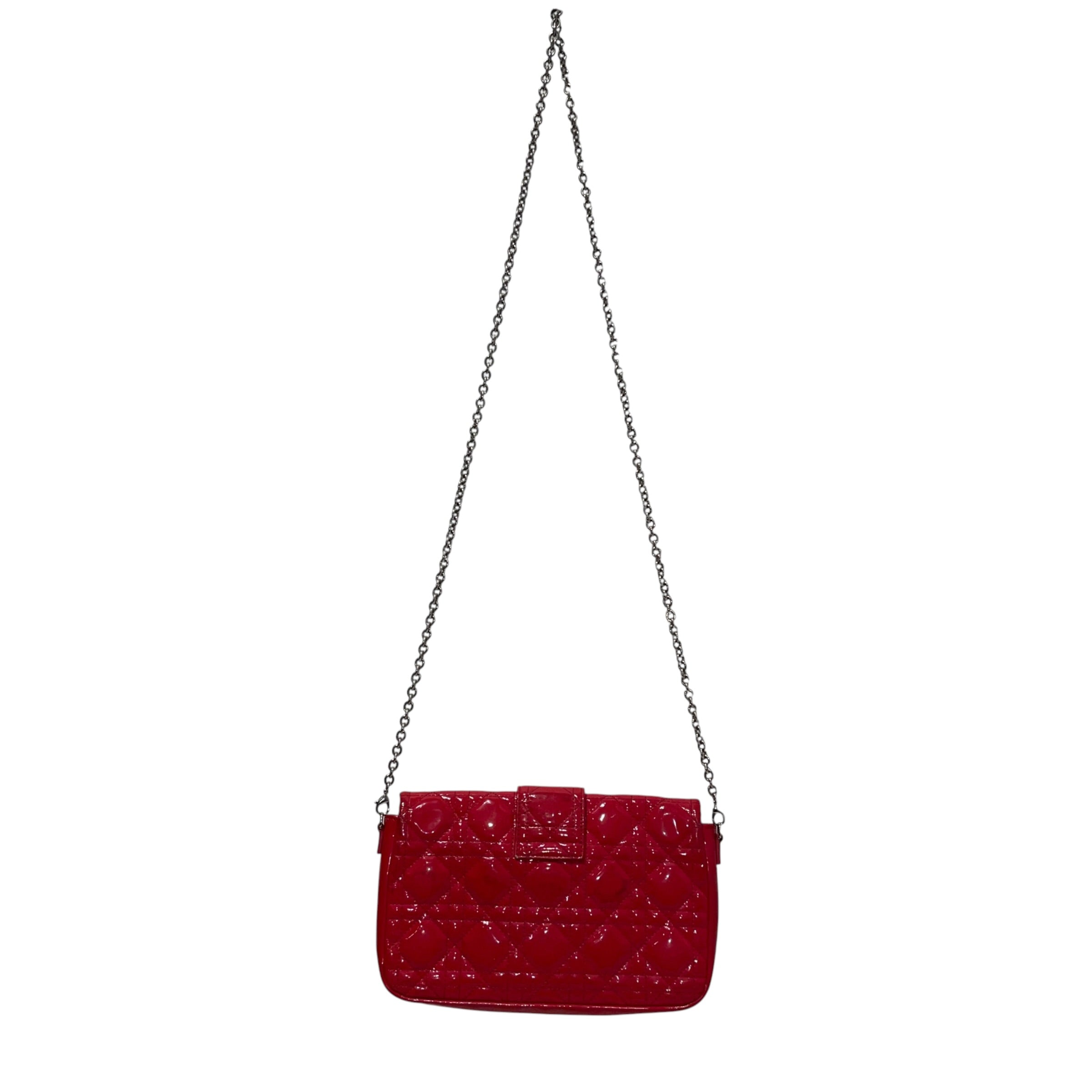 Christian Dior/Cross Body Bag/Leather/RED/Patent Cannage New Lock view 2