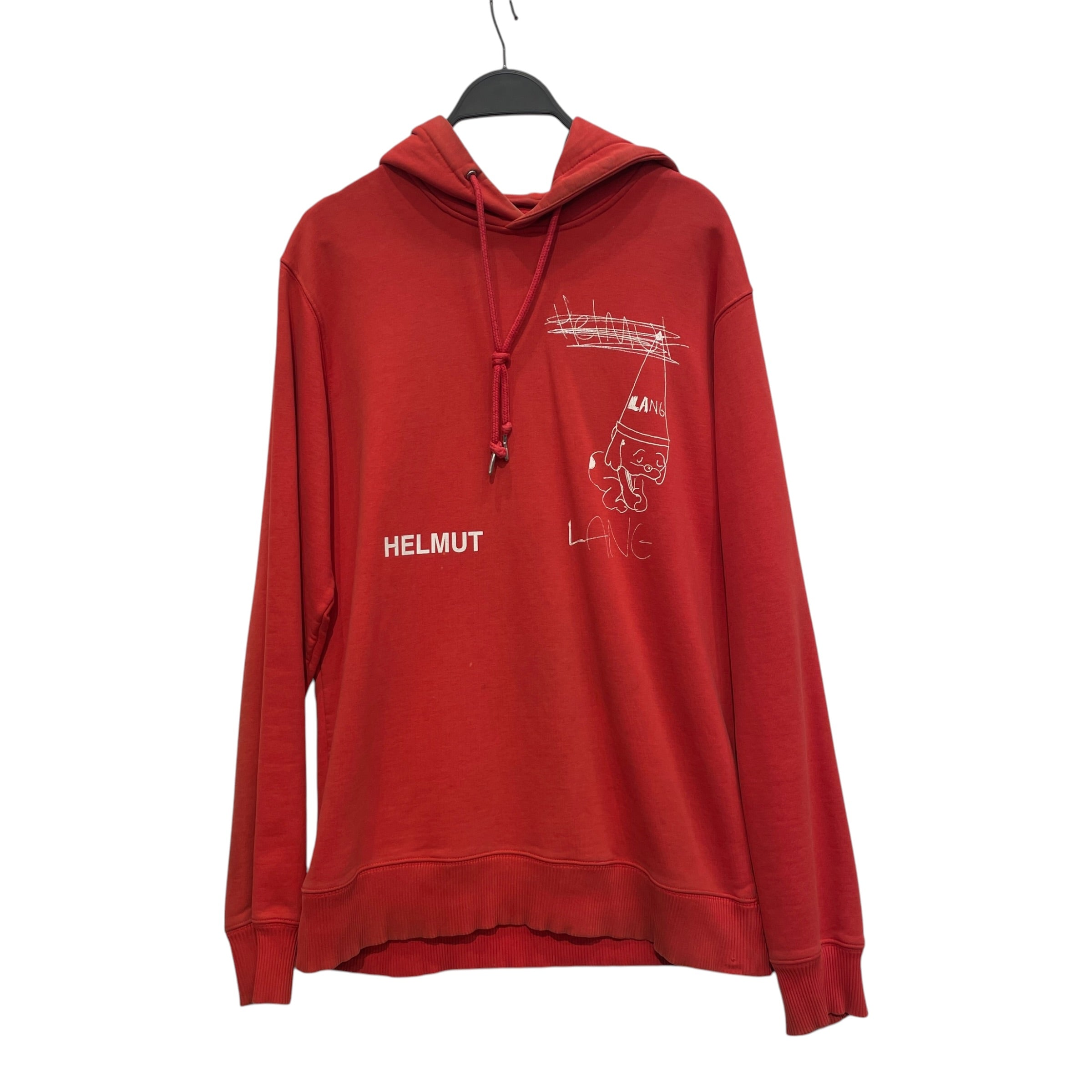 Helmut Lang/Hoodie/M/Cotton/RED/PUPPY DRAWING HOODIE view 1