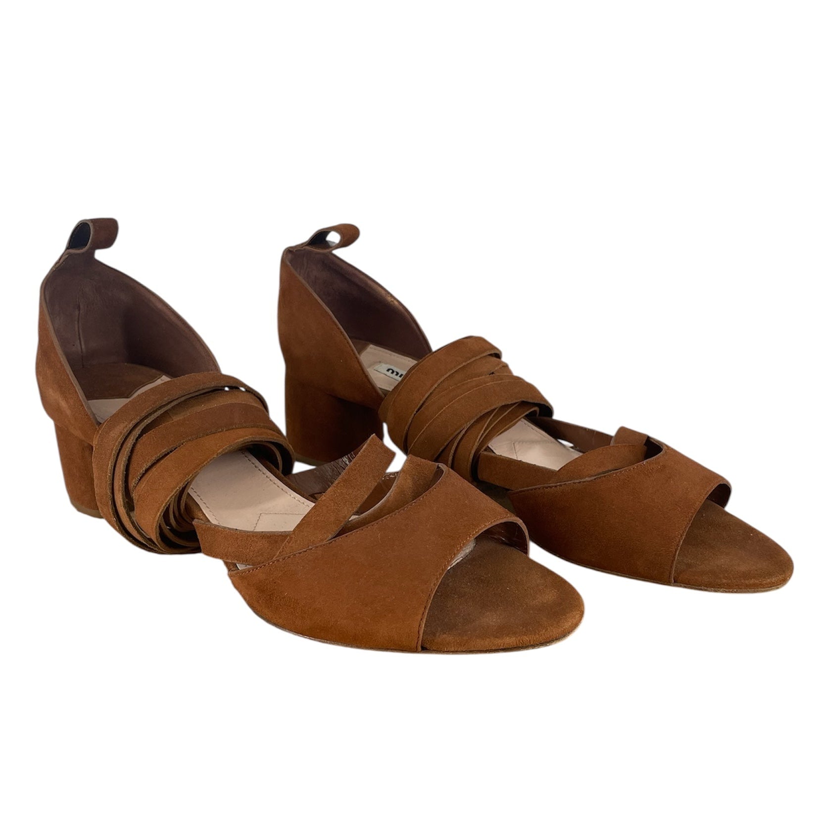 MIU MIU/Heels/EU 39.5/Leather/BRW/LONG STRAPS view 1