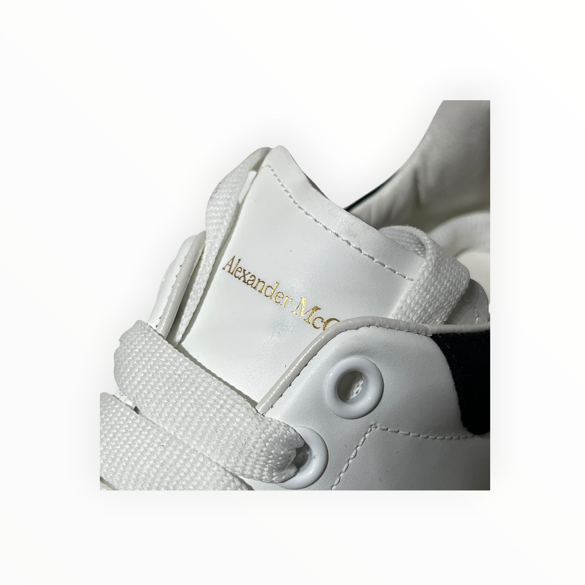 Alexander McQueen/Low-Sneakers/EU 38.5/Leather/WHT/BLACK SUEDE BACK view 6