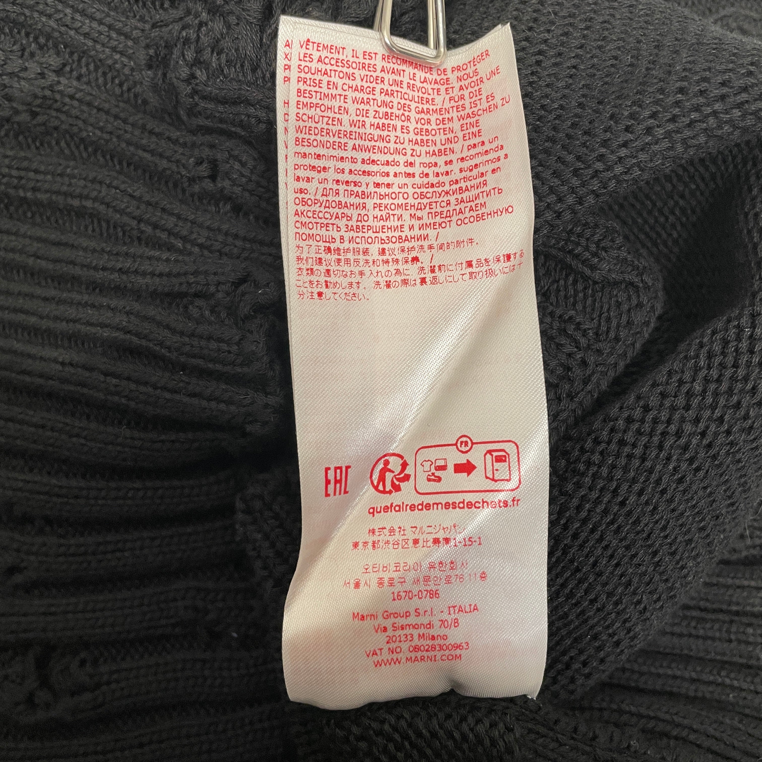 MARNI/Sweater/36/Cotton/BLK/High Neck/CROPPED SL view 7