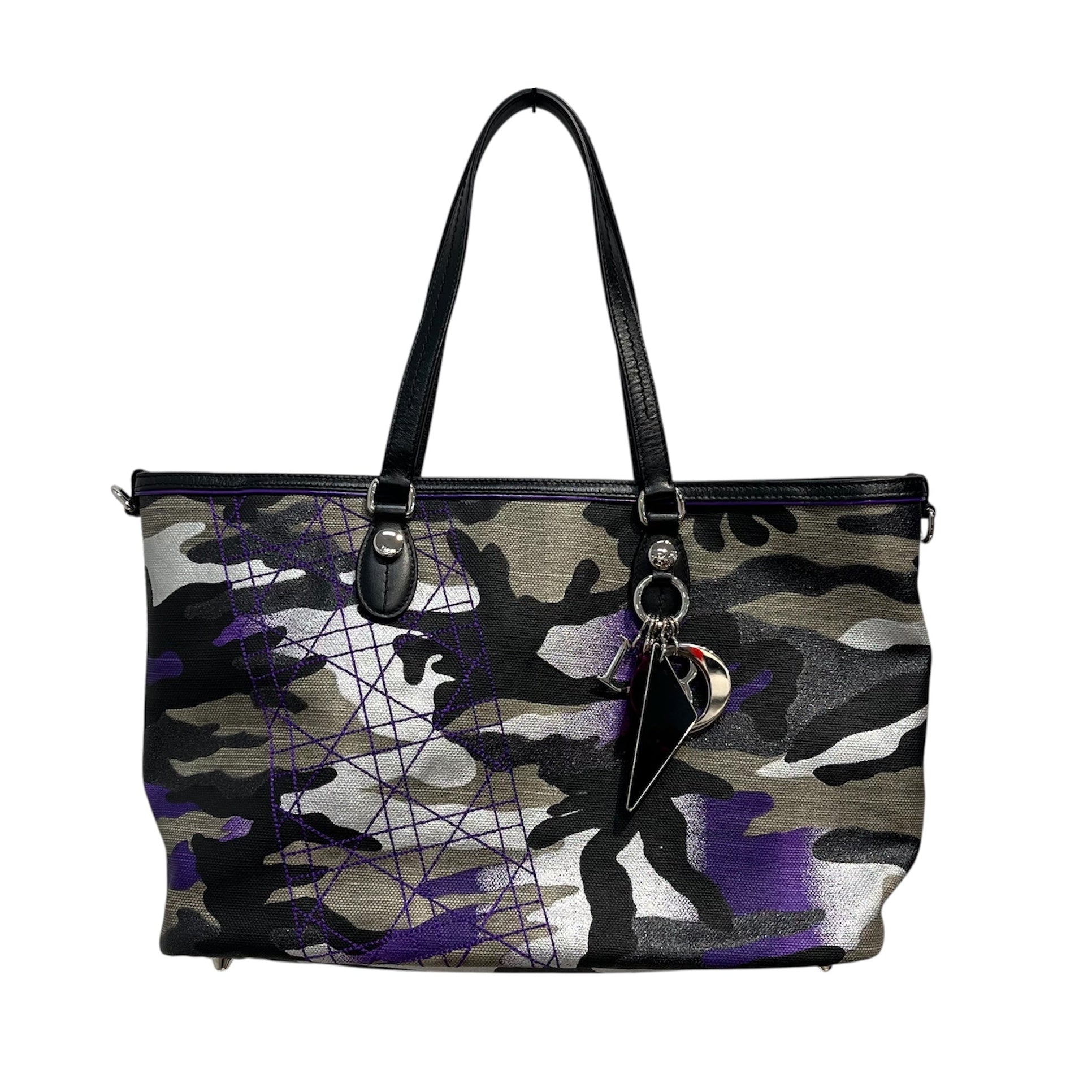 Christian Dior/Tote Bag/Camouflage/Leather/PPL/ppl stitch gry ppl slvr camo view 1