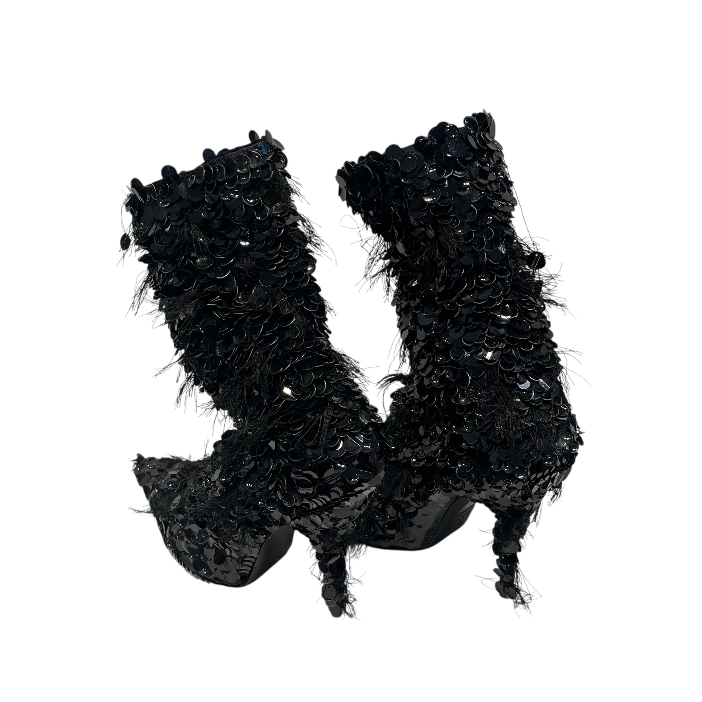 BALENCIAGA/Booties/EU 36/BLK/peacock plastic view 2