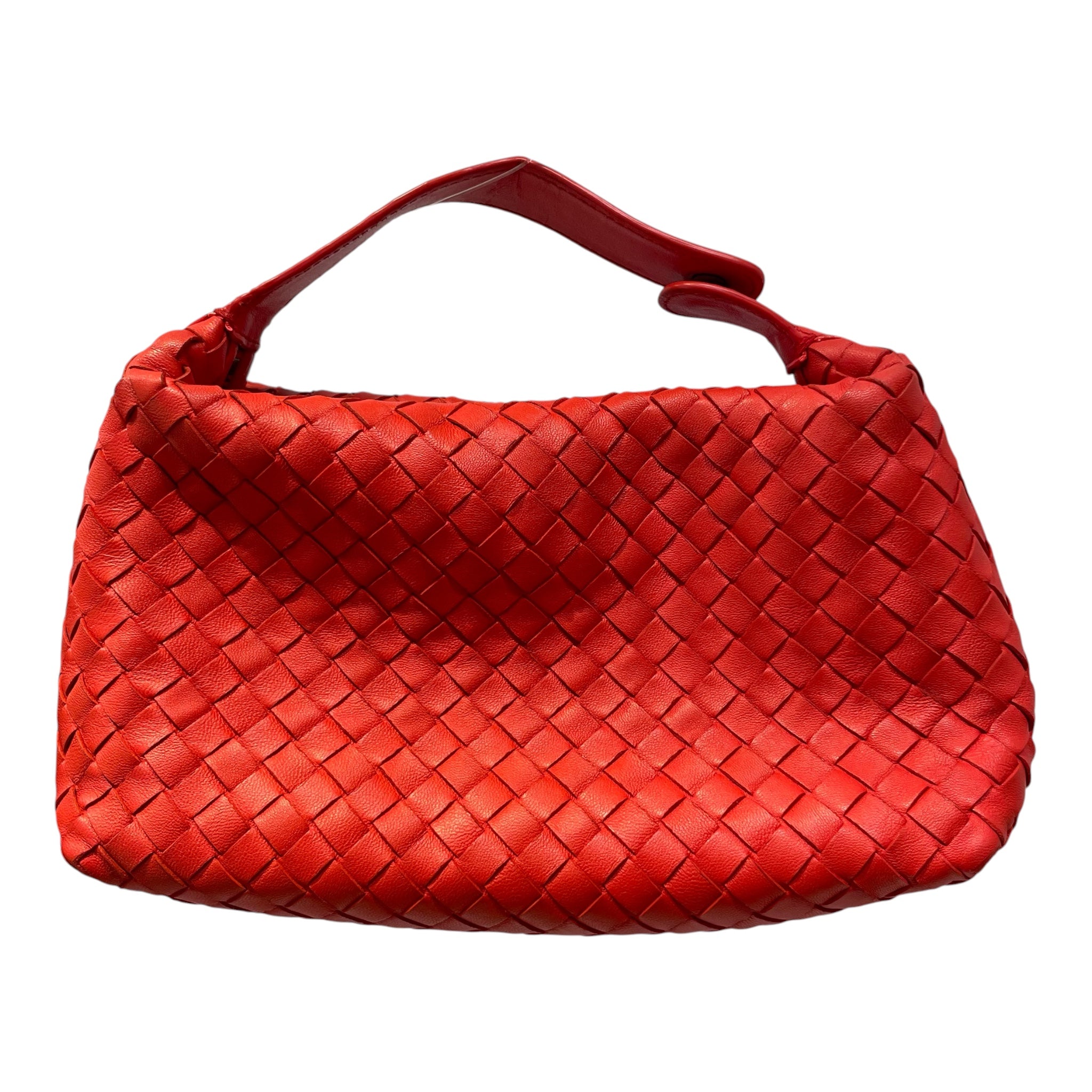 BOTTEGA VENETA/Hand Bag/Leather/RED/WOVEN LEATHER/BUTTON HANDLE view 1