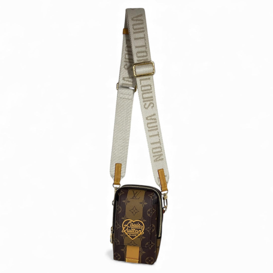 LOUIS VUITTON/Cross Body Bag/Monogram/Leather/BRW/Virgil Abloh Nigo Phone Pouch view 1