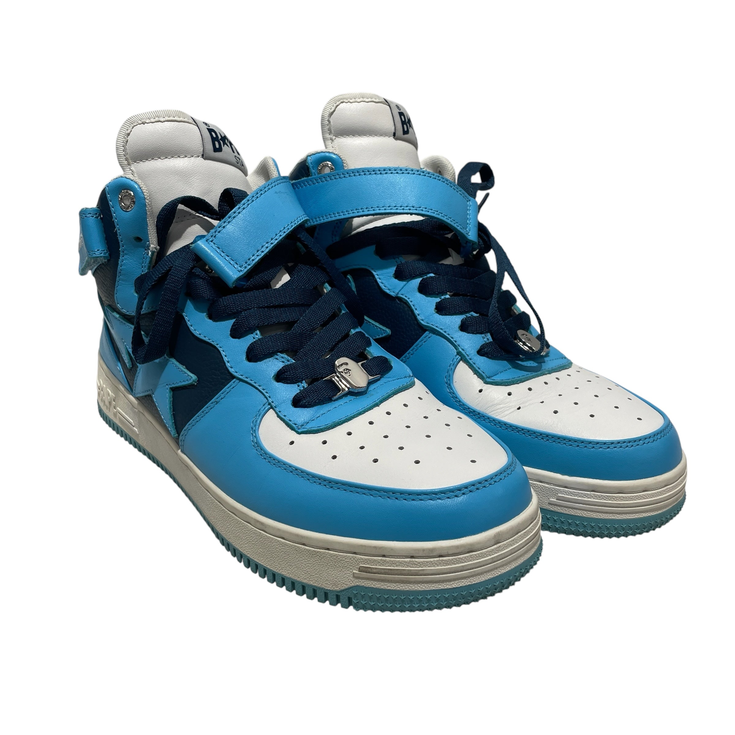 A BATHING APE/Hi-Sneakers/US 11/Leather/BLU/STA MID SAX view 1