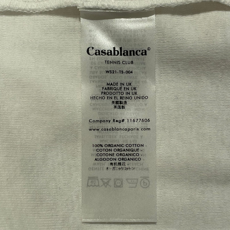 CASABLANCA/T-Shirt/S/Cotton/WHT/GREEN NECK LINE