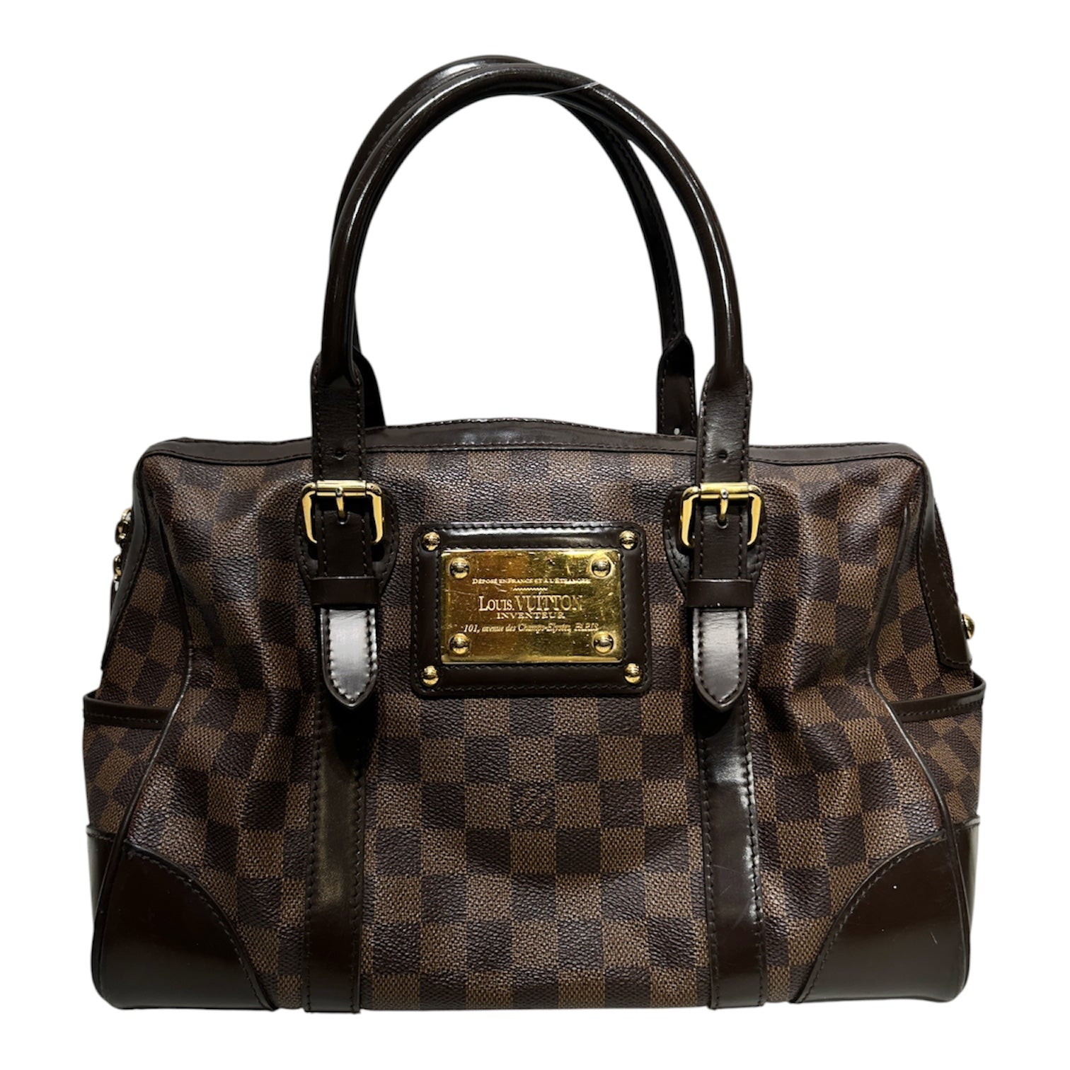 LOUIS VUITTON/Boston Bag/Glen Check/Leather/BRW/DAMIER BOSTON BAG view 1