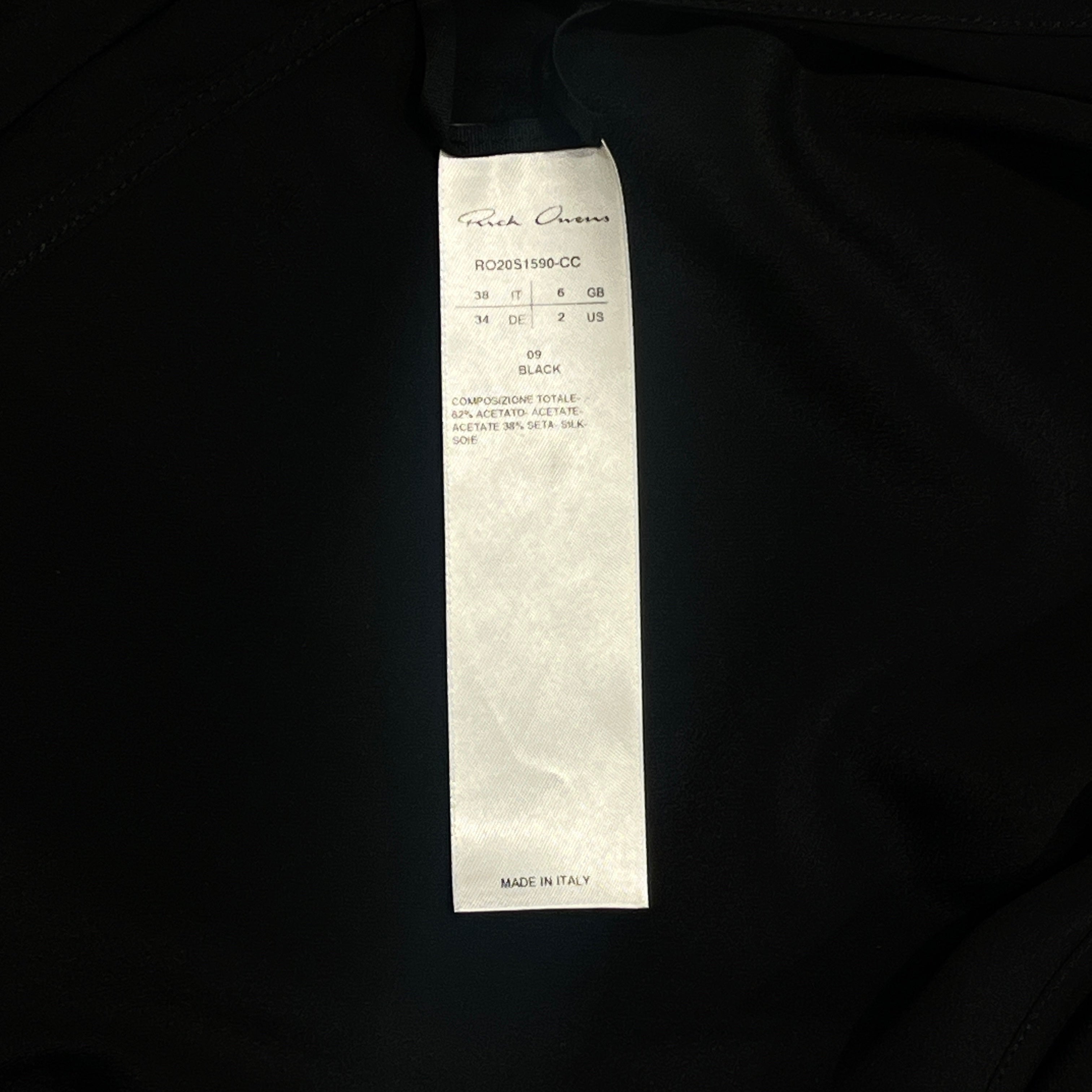Rick Owens/Dress/2/BLK/SS20 ARROWHEAD SATIN GOWN view 4