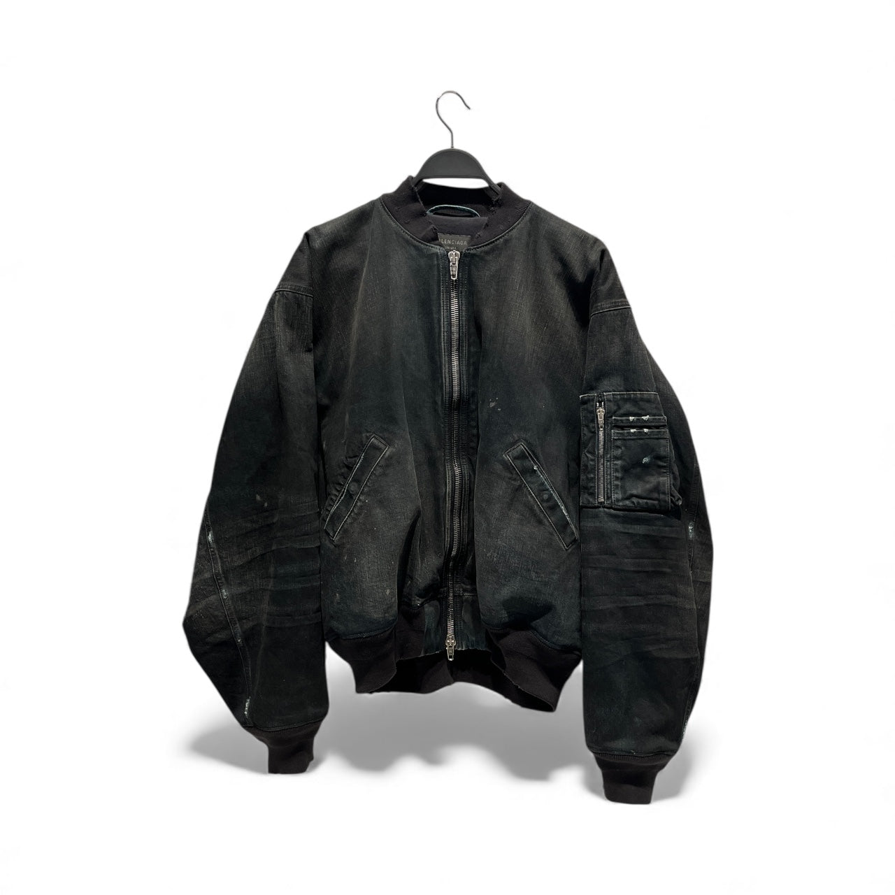 BALENCIAGA/Denim Jkt/S/Denim/BLK/DENIM BOMBER JACKET view 1