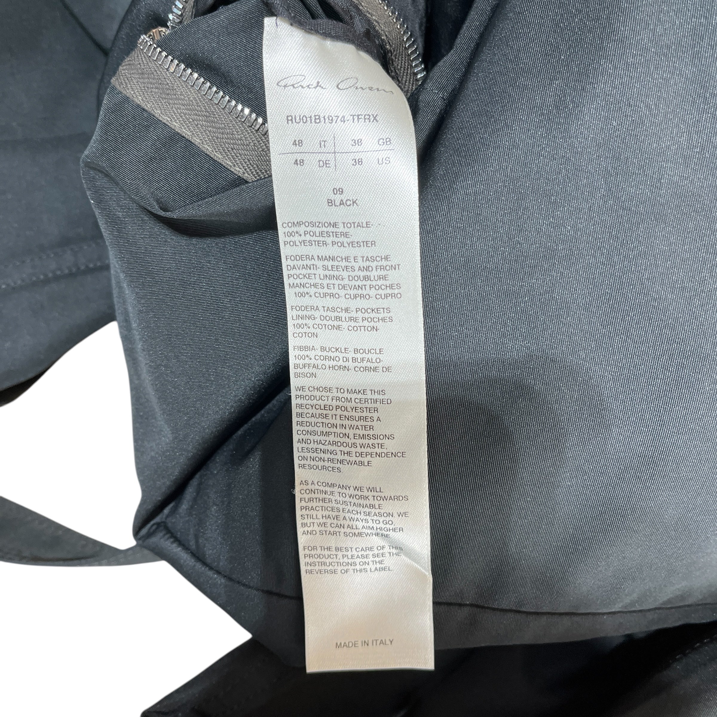 Rick Owens/Trench Coat/38/Polyester/BLK/FOGACHINE SS22 view 4