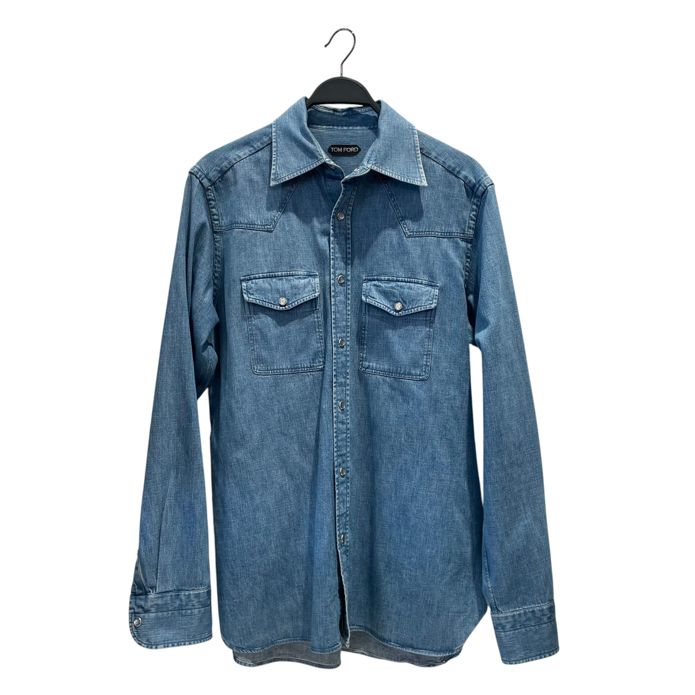 TOM FORD/Polo Shirt/42/Cotton/BLU/DENIM SHIRT view 1