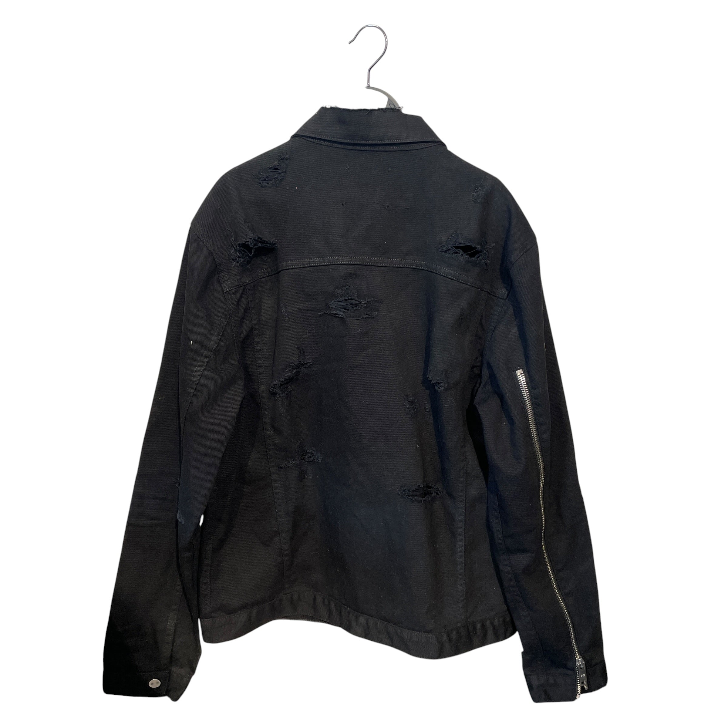 424(FourTwoFour)/Denim Jkt/L/Denim/BLK/DISTRESSED DENIM JACKET view 2