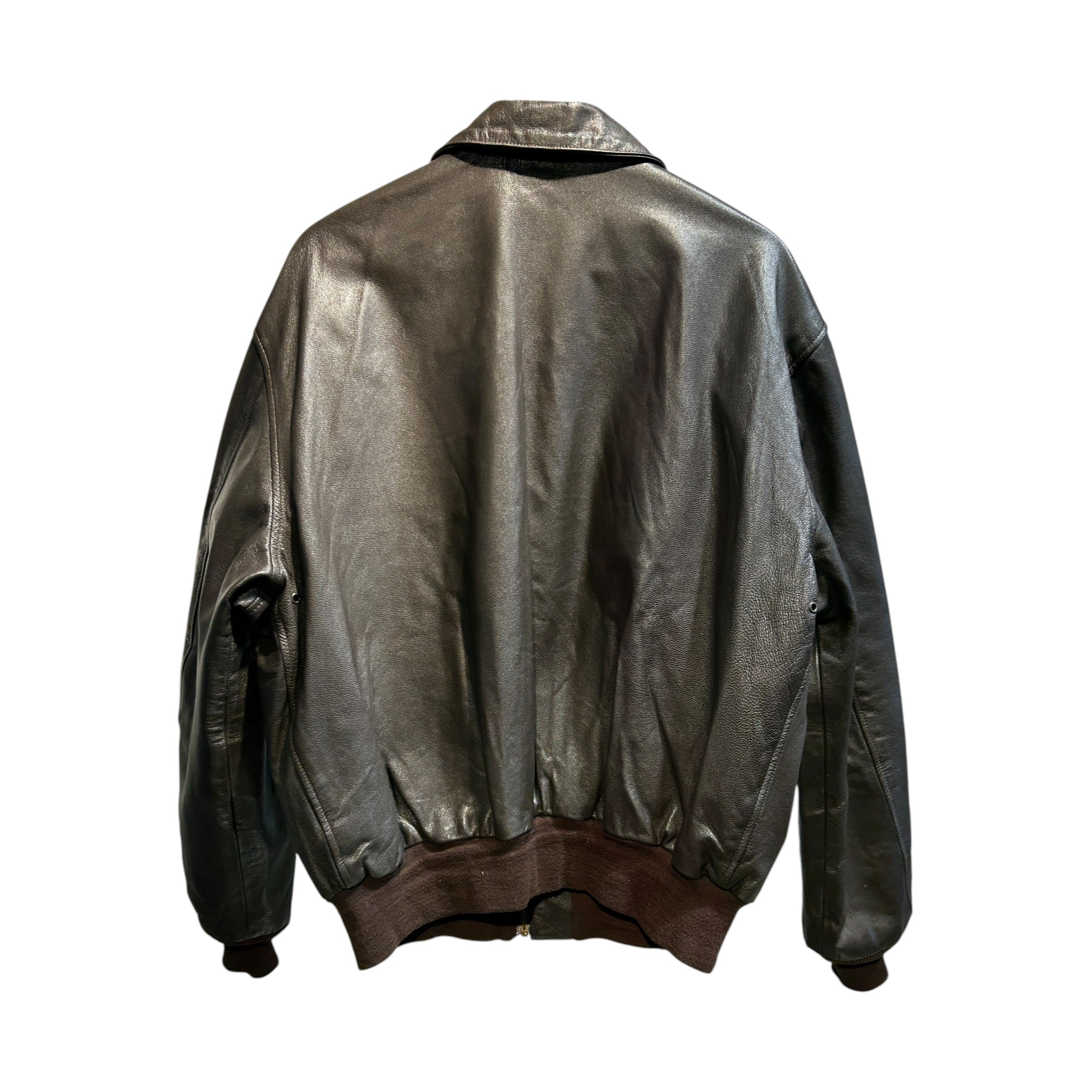 AVIREX/Leather Jkt/L/Leather/BRW/Zip-Up Leather Jacket view 2