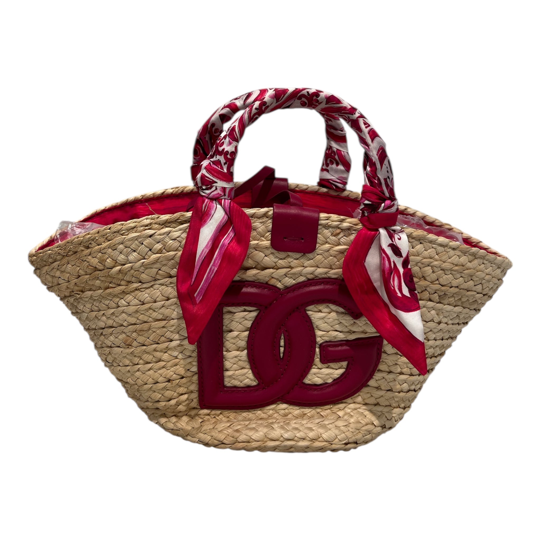 DOLCE&GABBANA/Tote Bag/BEG/ KENDRA WICKER W/ PNK BANDANA view 1