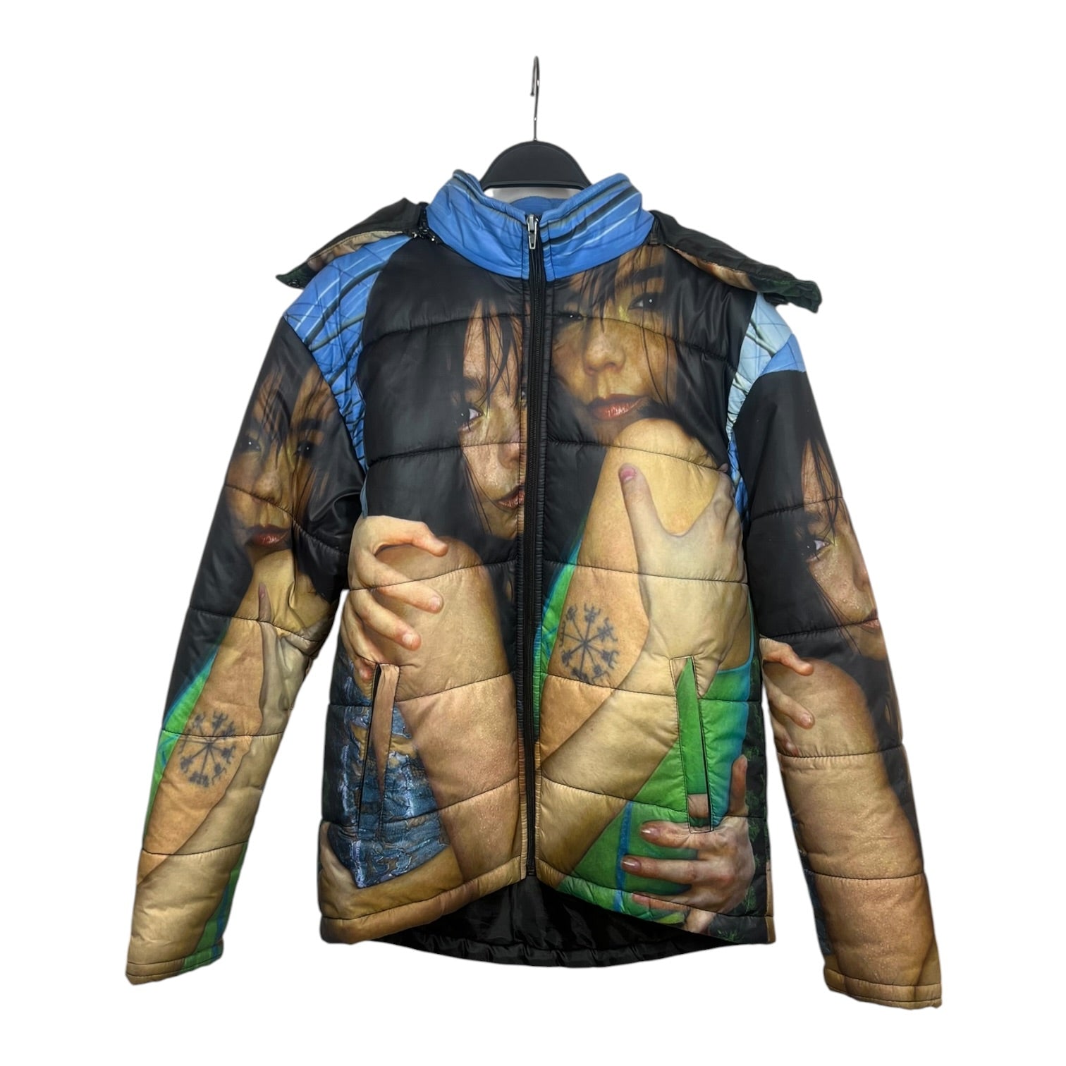 sace moretti/Puffer Jkt/S/All Over Print/Nylon/BLU/Bjork print view 1