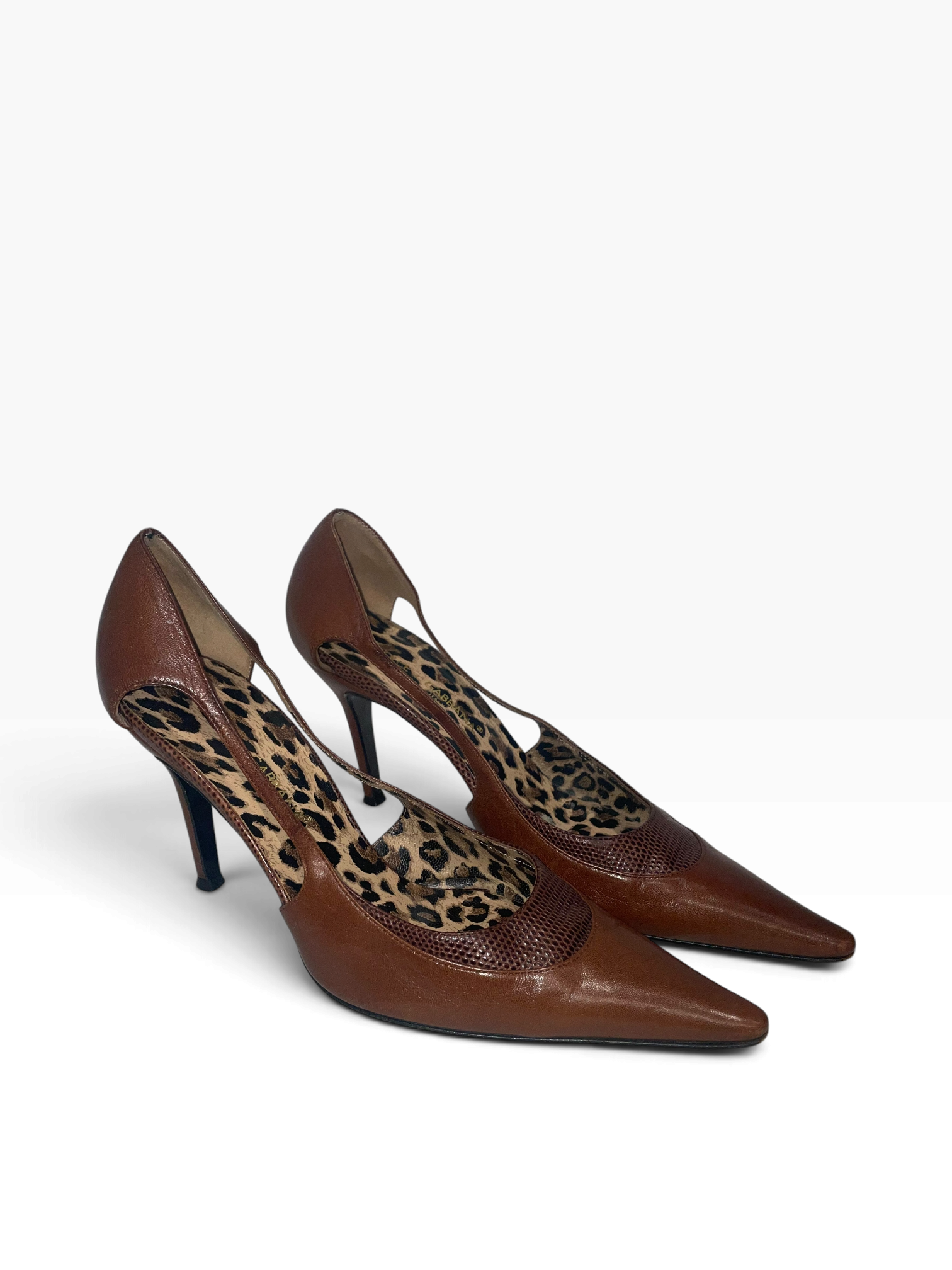 DOLCE&GABBANA/Heels/EU 39/Leather/BRW/Pointed-Toe/Leopard Insole Pumps view 1