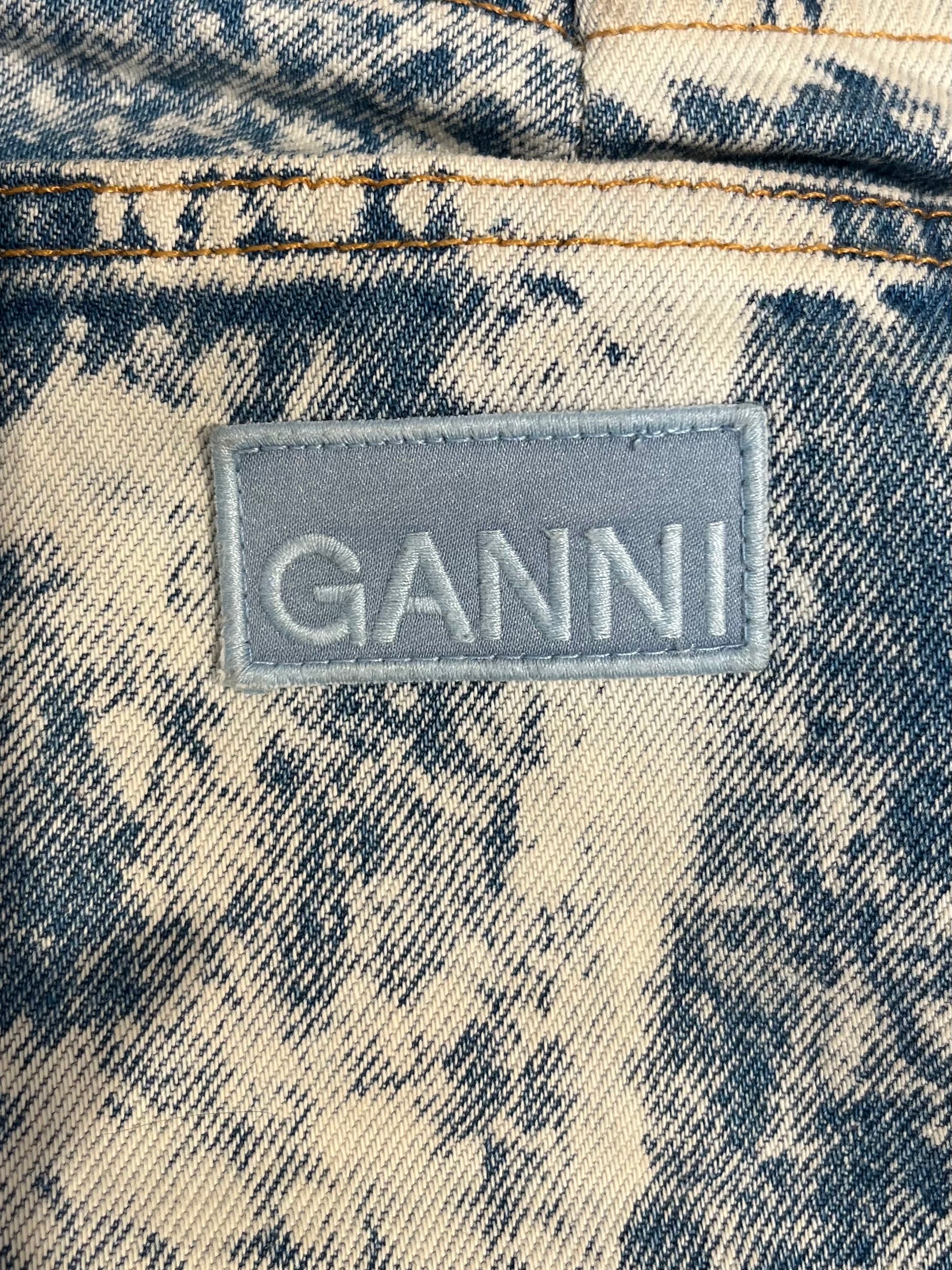 GANNI/Bootcut Pants/27/All Over Print/Cotton/IDG/FLARE BLEACHED DESIGN view 3