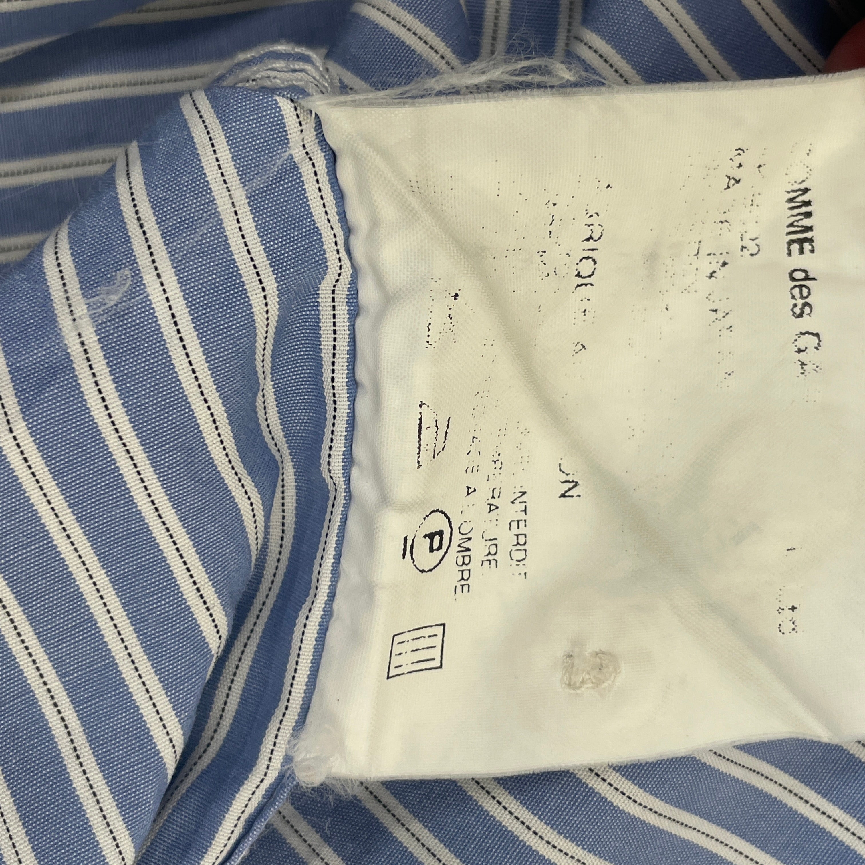 COMME des GARCONS HOMME/LS Shirt/S/Cotton/BLU/Stripe/RED STITCH ON CHEST POCKET view 5