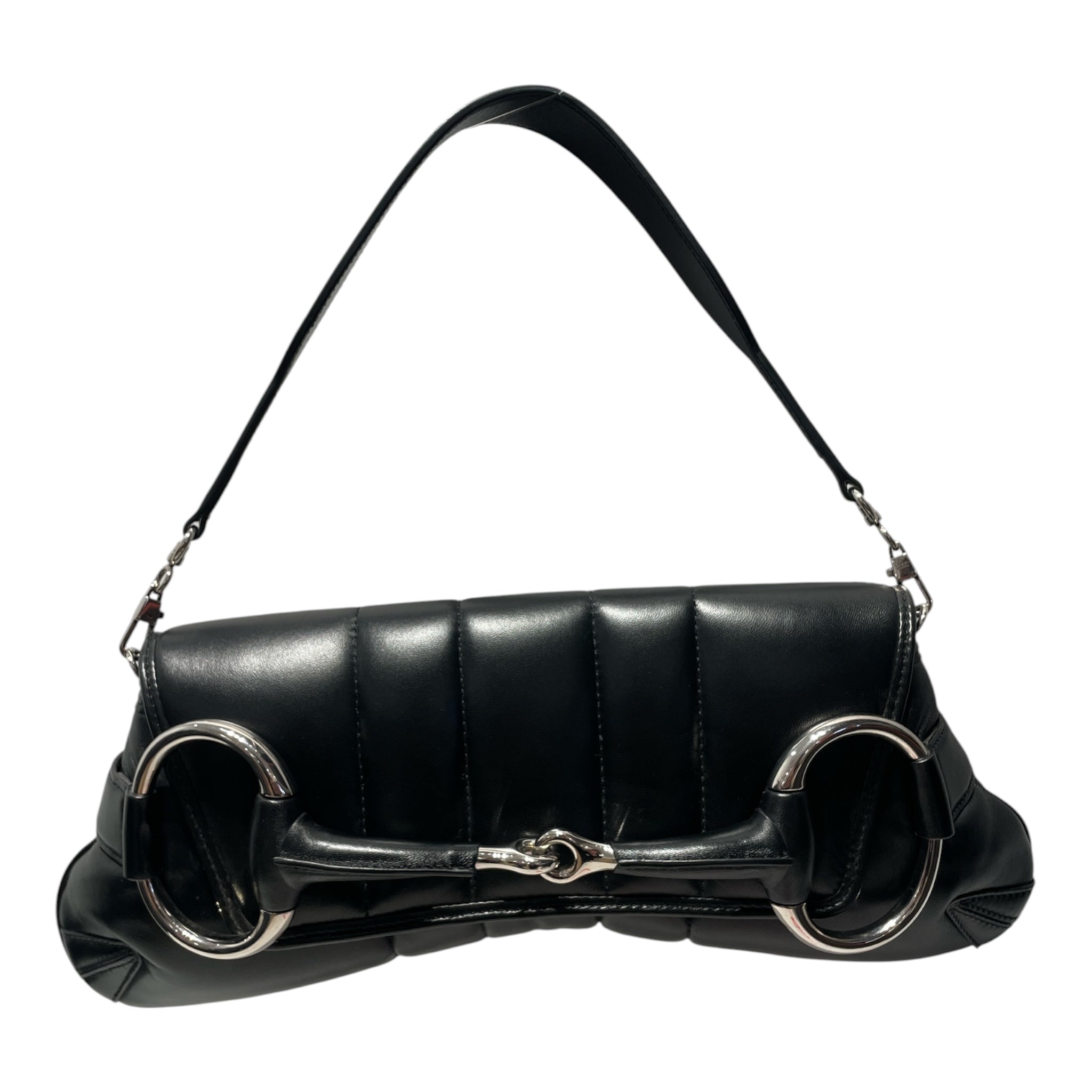 GUCCI/Hand Bag/Leather/BLK/Horsebit Chain medium view 1