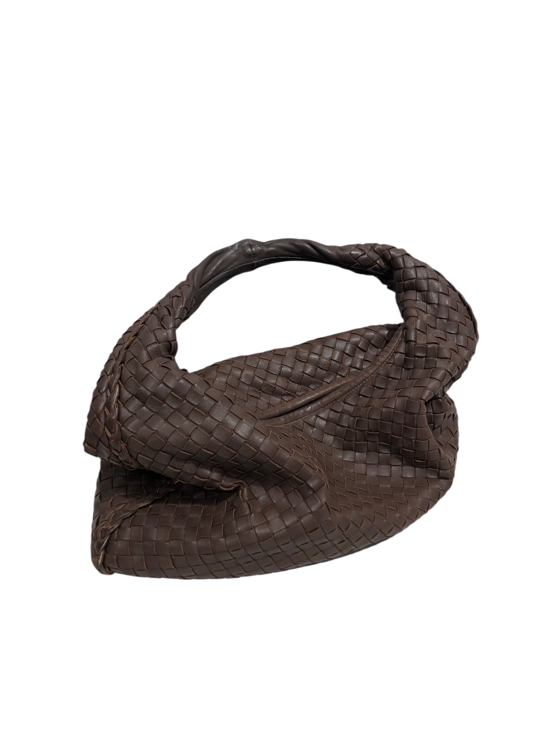 BOTTEGA VENETA/Hand Bag/Leather/BRW/INTRECCIATO WOVEN HOBO BAG view 1