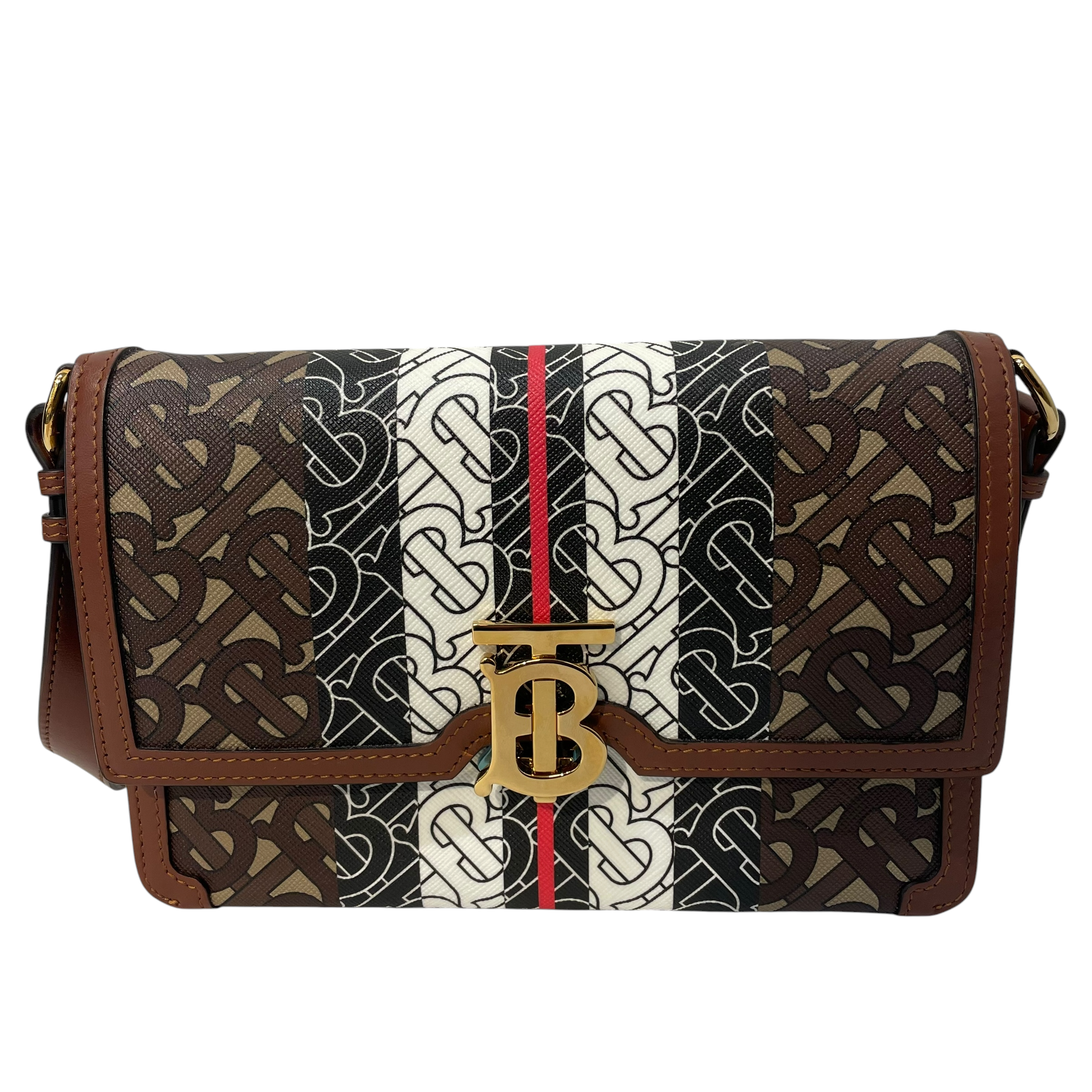 BURBERRY/Cross Body Bag/Monogram/Leather/BRW/TB race stripe accordian view 1