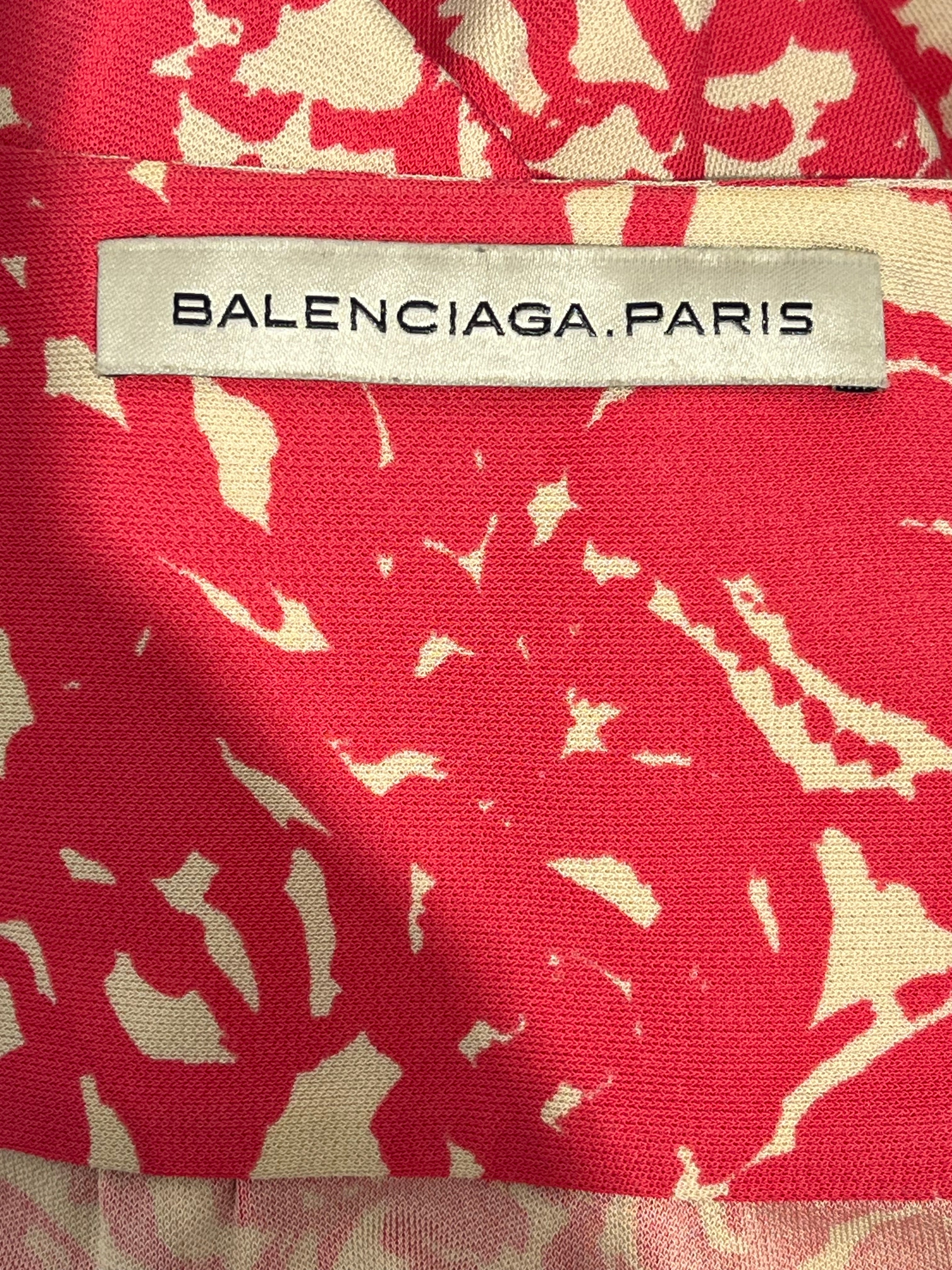BALENCIAGA/SS Dress/38/Floral Pattern/Polyester/PNK/BGE PNK  BLACK TIE DRESS view 3