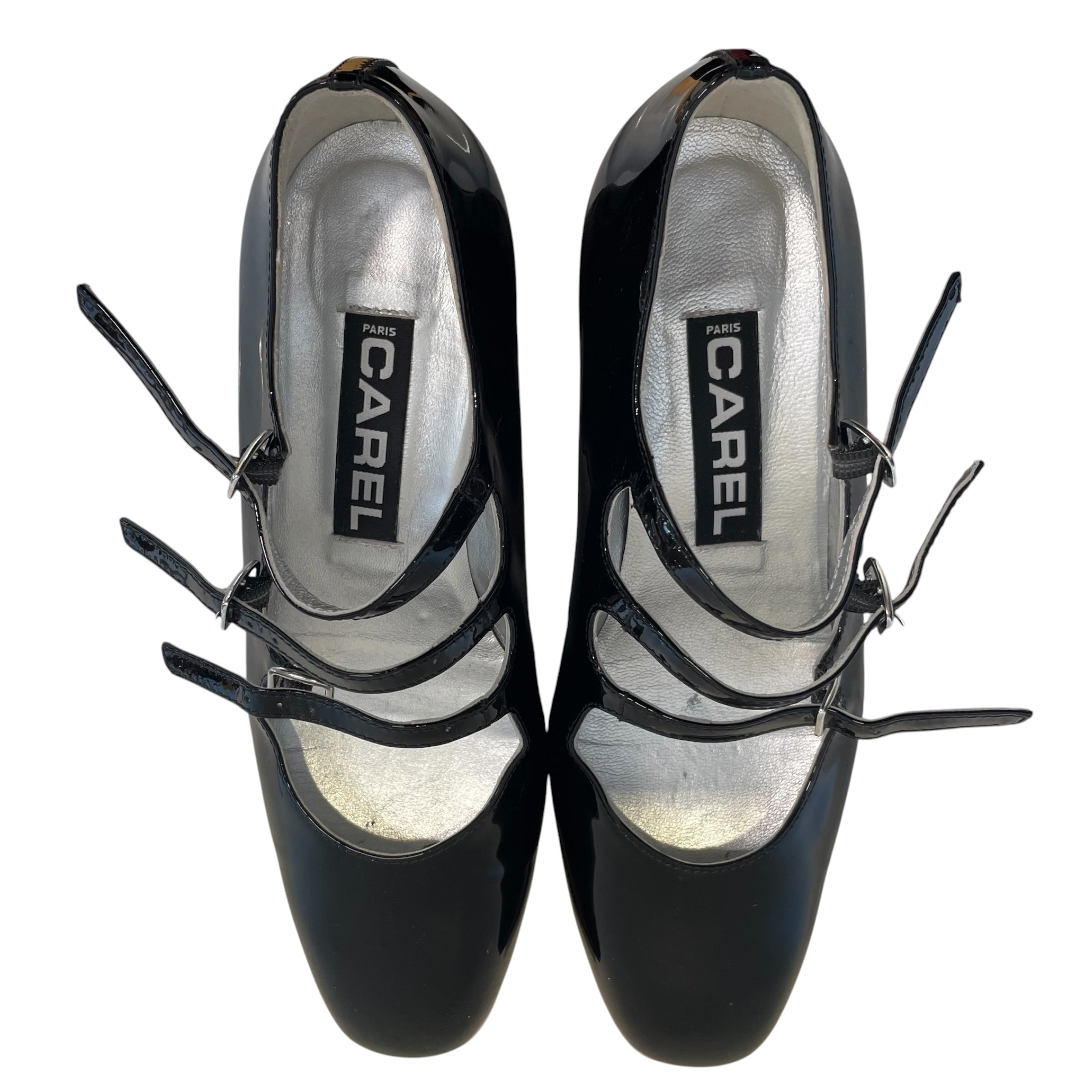 Carel Paris/Heels/EU 37/Leather/BLK/sil inside/3 strap view 3