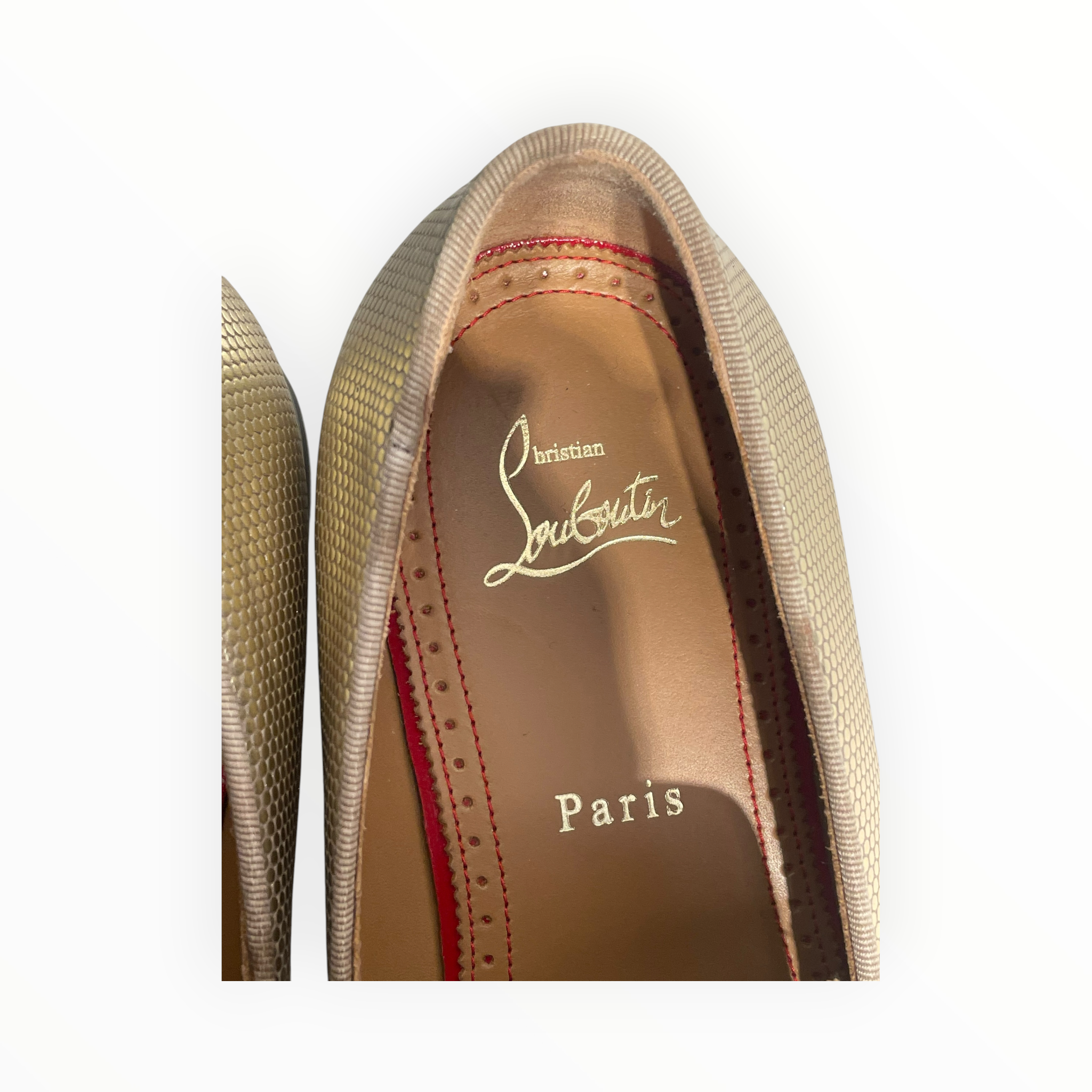 Christian Louboutin/Loafers/EU 40.5/Leather/GLD/ view 3
