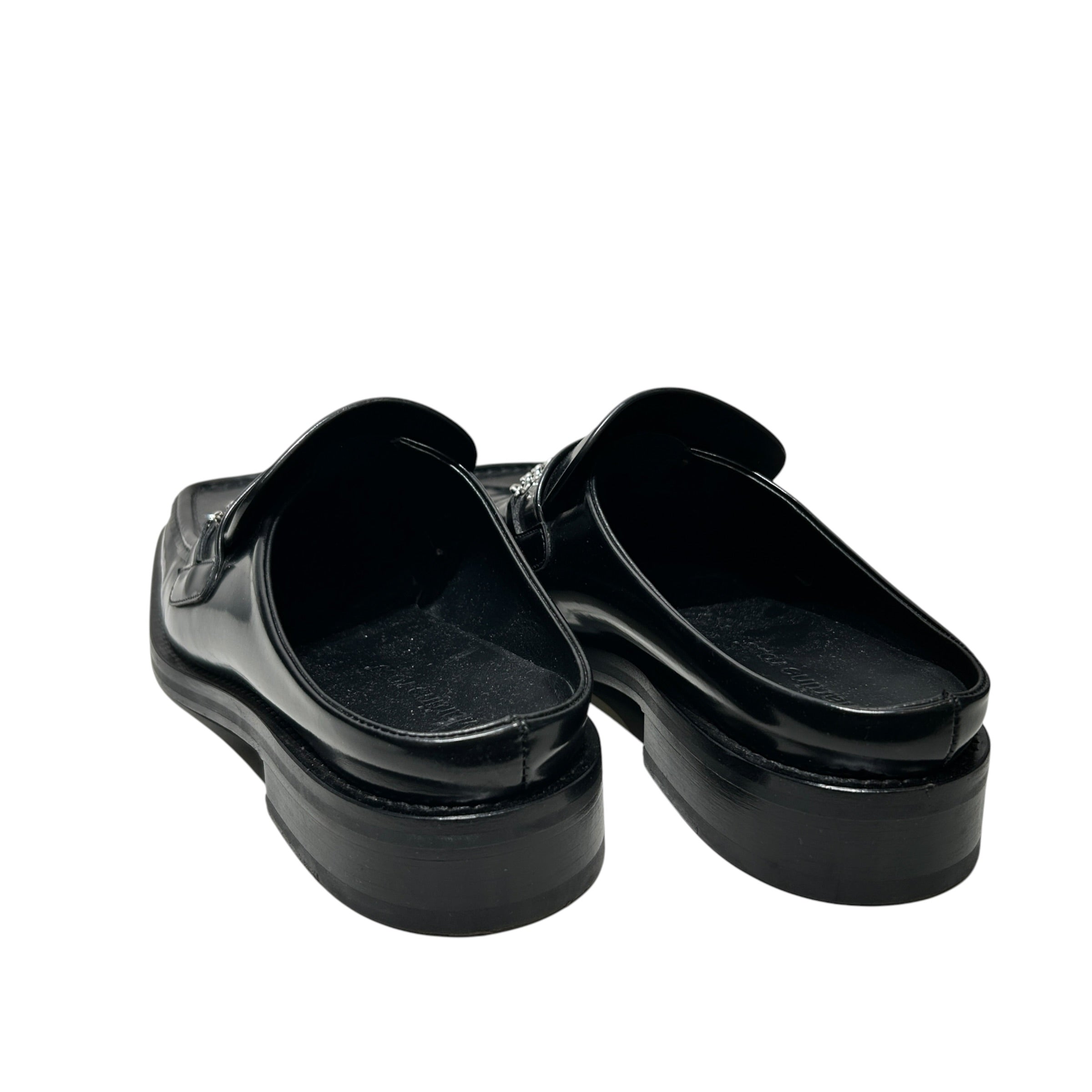 MARTINE ROSE/Loafers/EU 45/Leather/BLK/SQUARE TOE CHAIN DETAIL view 2