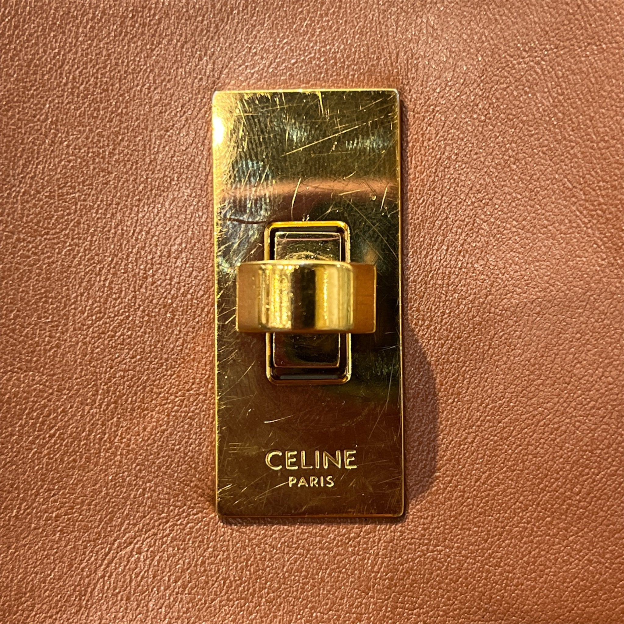 CELINE/Hand Bag/OS/Leather/CML/GOLD HARDWARE view 5