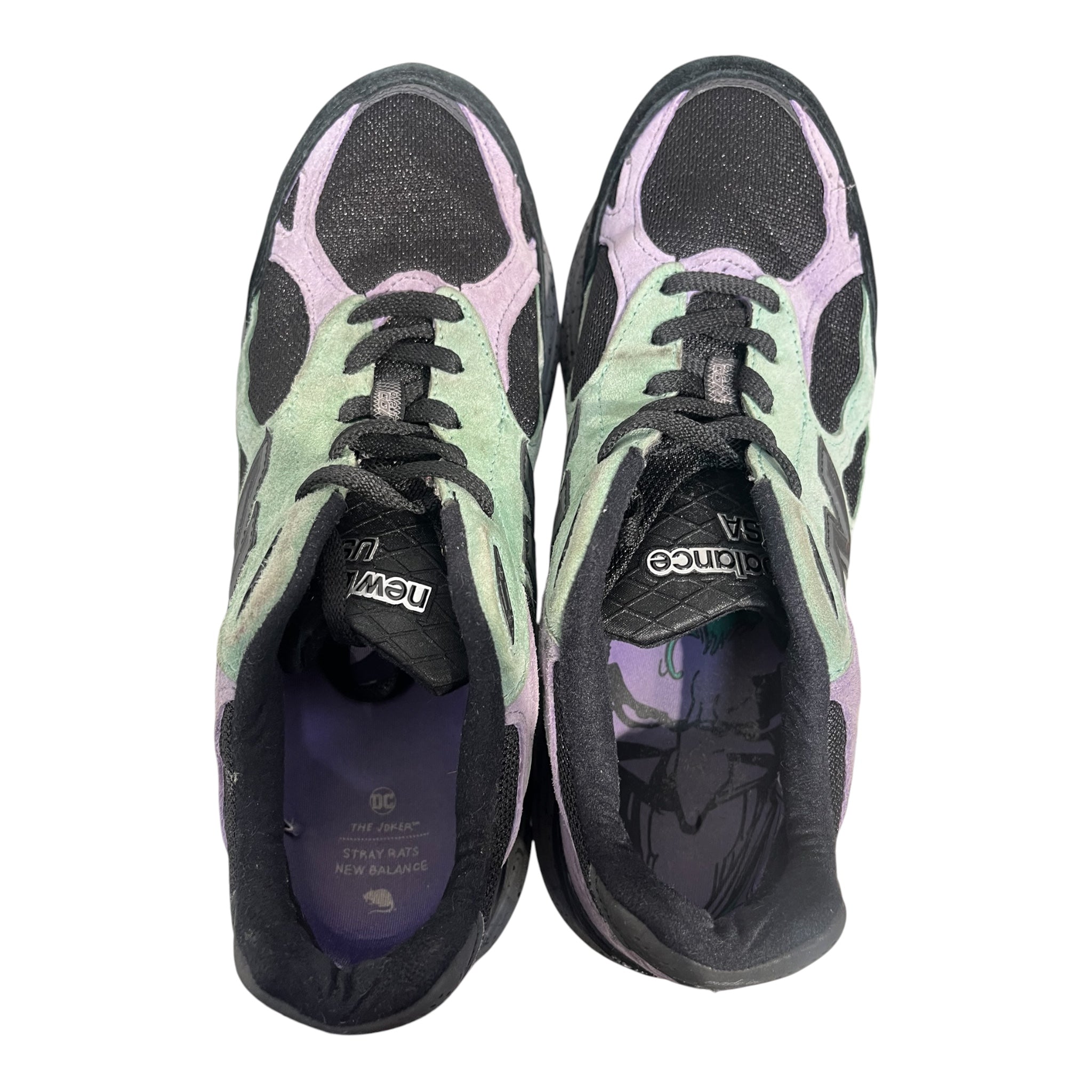 NEW BALANCE/STRAY RATS/Low-Sneakers/US 10.5/Suede/BLK/990V3 THE JOKER GRN/PPL view 6