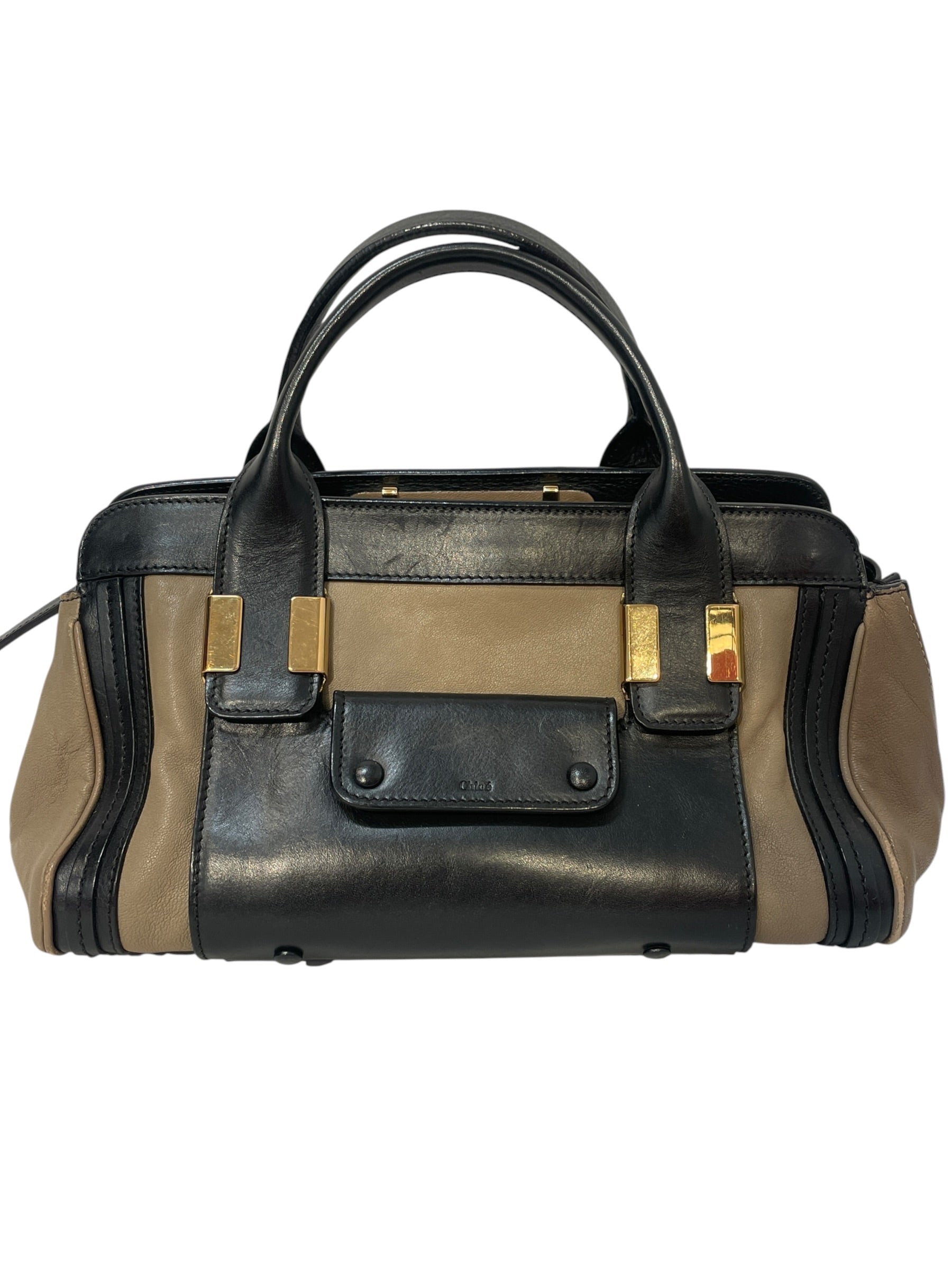 Chloe/Hand Bag/Border/Leather/BRW/Alice leather handle bag view 1
