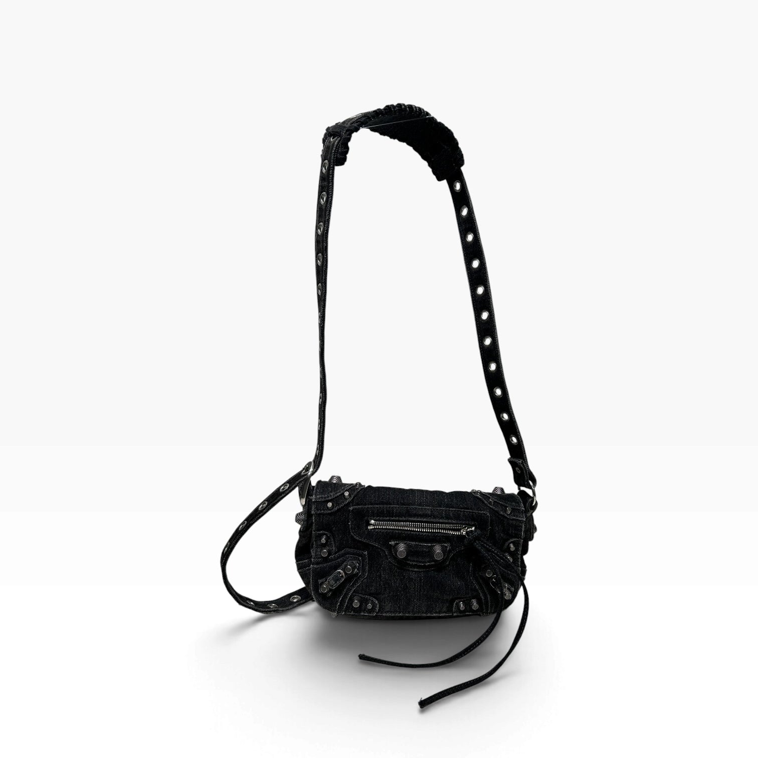 BALENCIAGA/Bag/Denim/BLK/DENIM CAGOLE CROSSBODY