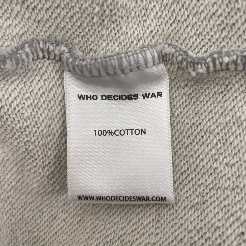 WHO DECIDES WAR/Hoodie/S/Cotton/GRY/RED HEART-GLD AURA EMBRDRY