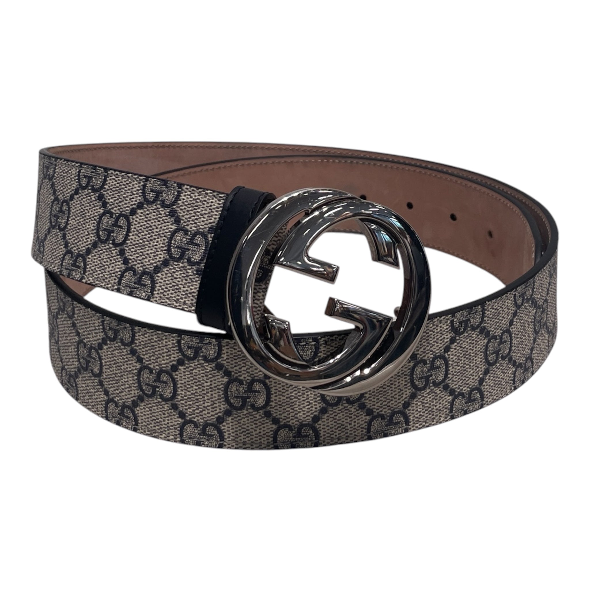 GUCCI/Belt/Leather/GRY/GG view 1
