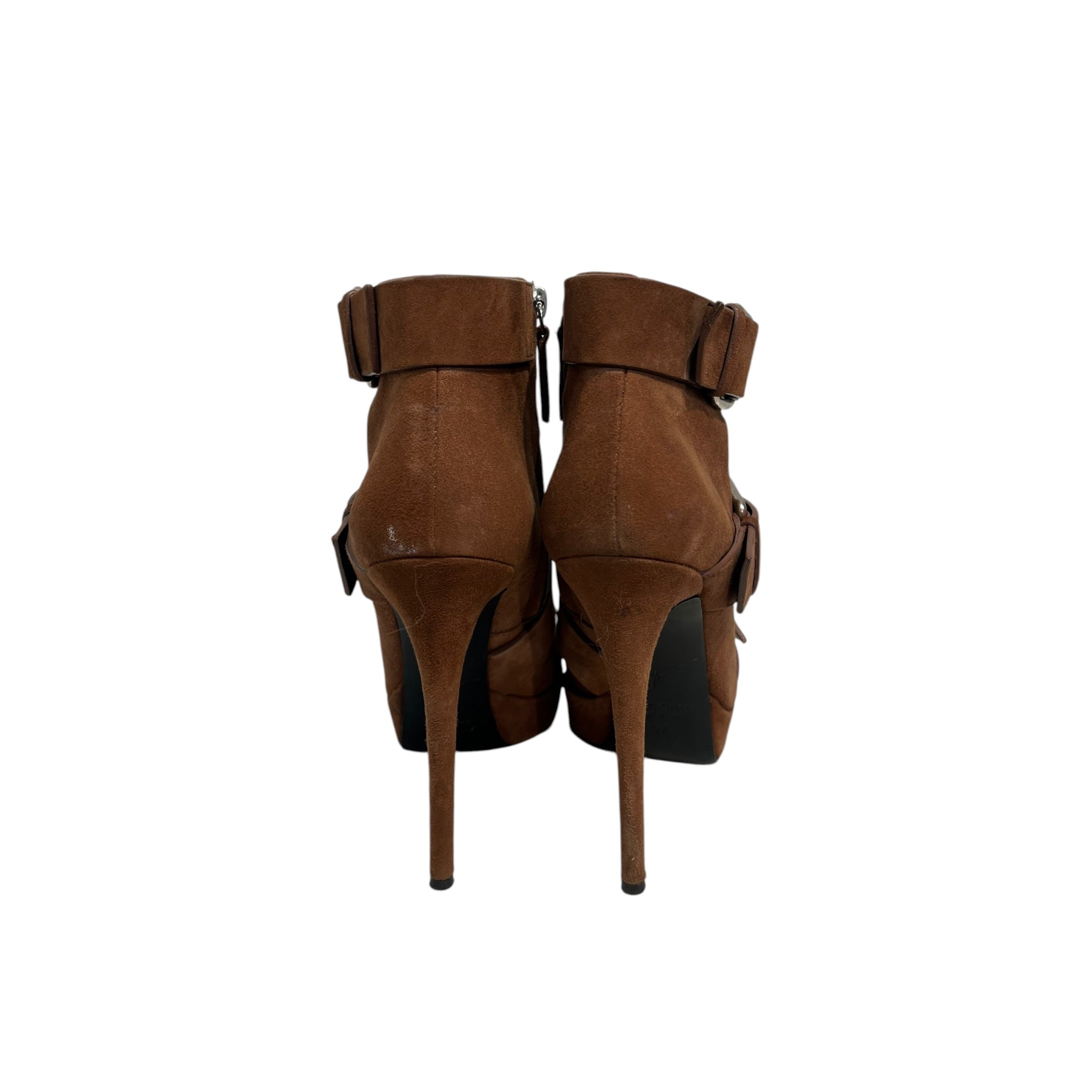 Giuseppe Zanotti/Heels/EU 37/Suede/BRW/3 buckle strap high heel view 4