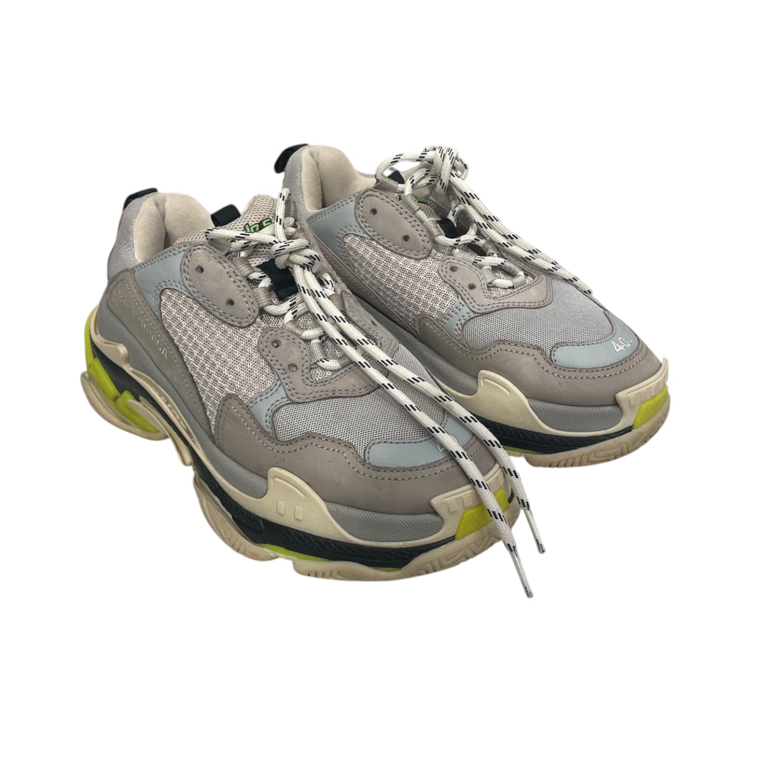 BALENCIAGA/Low-Sneakers/US 7/Acrylic/GRY/NEON ACCENTS view 1