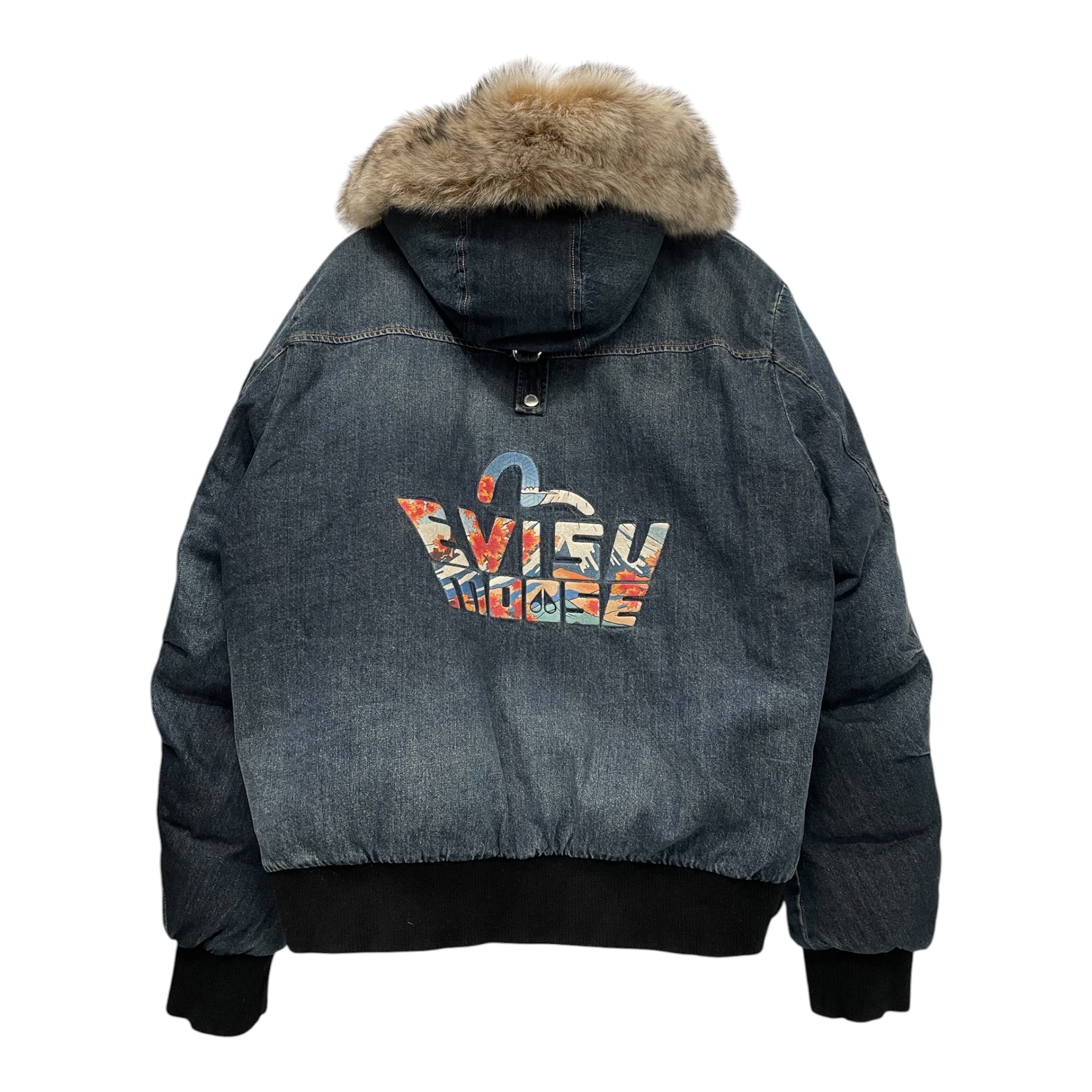 MOOSE KNUCKLES/EVISU/Puffer Jkt/XL/Cotton/NVY/LOGO EMBROIDERY BACK view 2