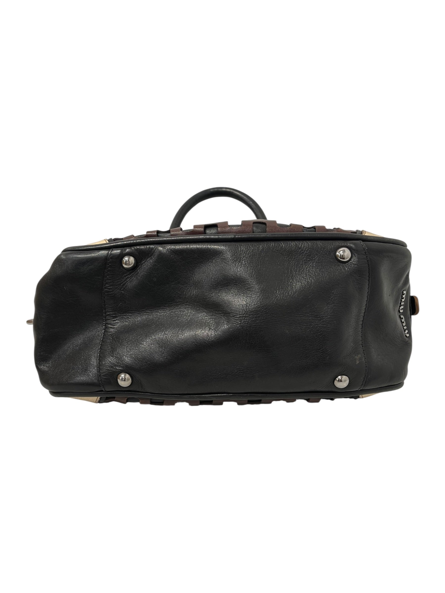MIU MIU/Hand Bag/Border/Leather/BRW/LASER CUT  HANDLE BAG view 5