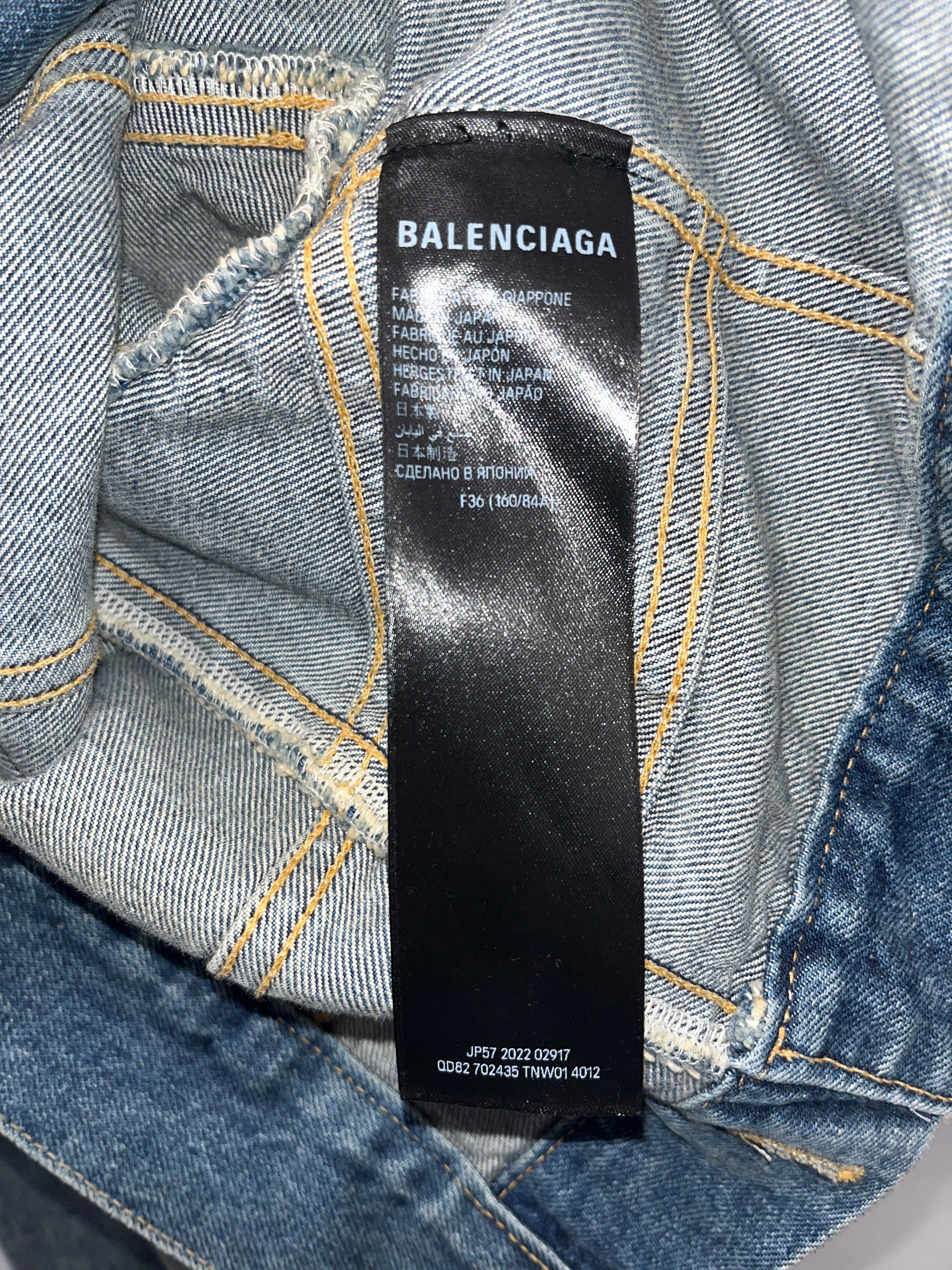 BALENCIAGA/Denim Jkt/Denim/BLU/ASYMMETRIC DIY HOODED JKT view 3
