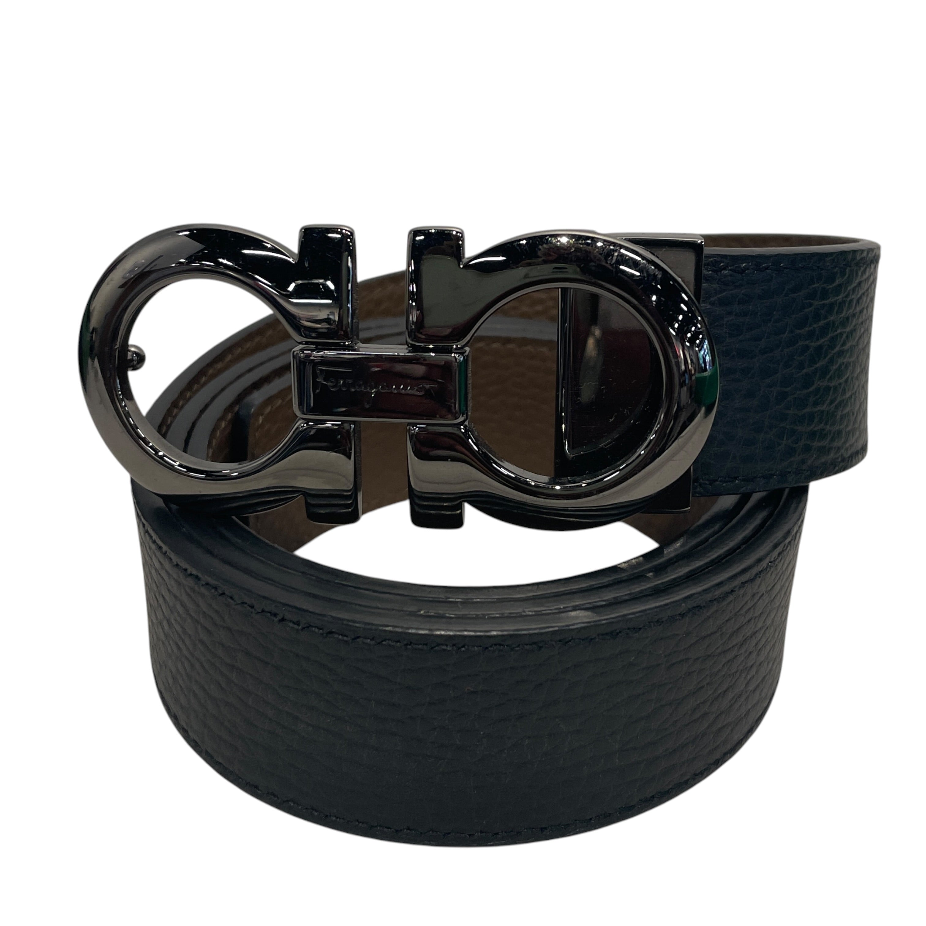 Salvatore Ferragamo/Belt/Leather/BLK/M's/ view 1