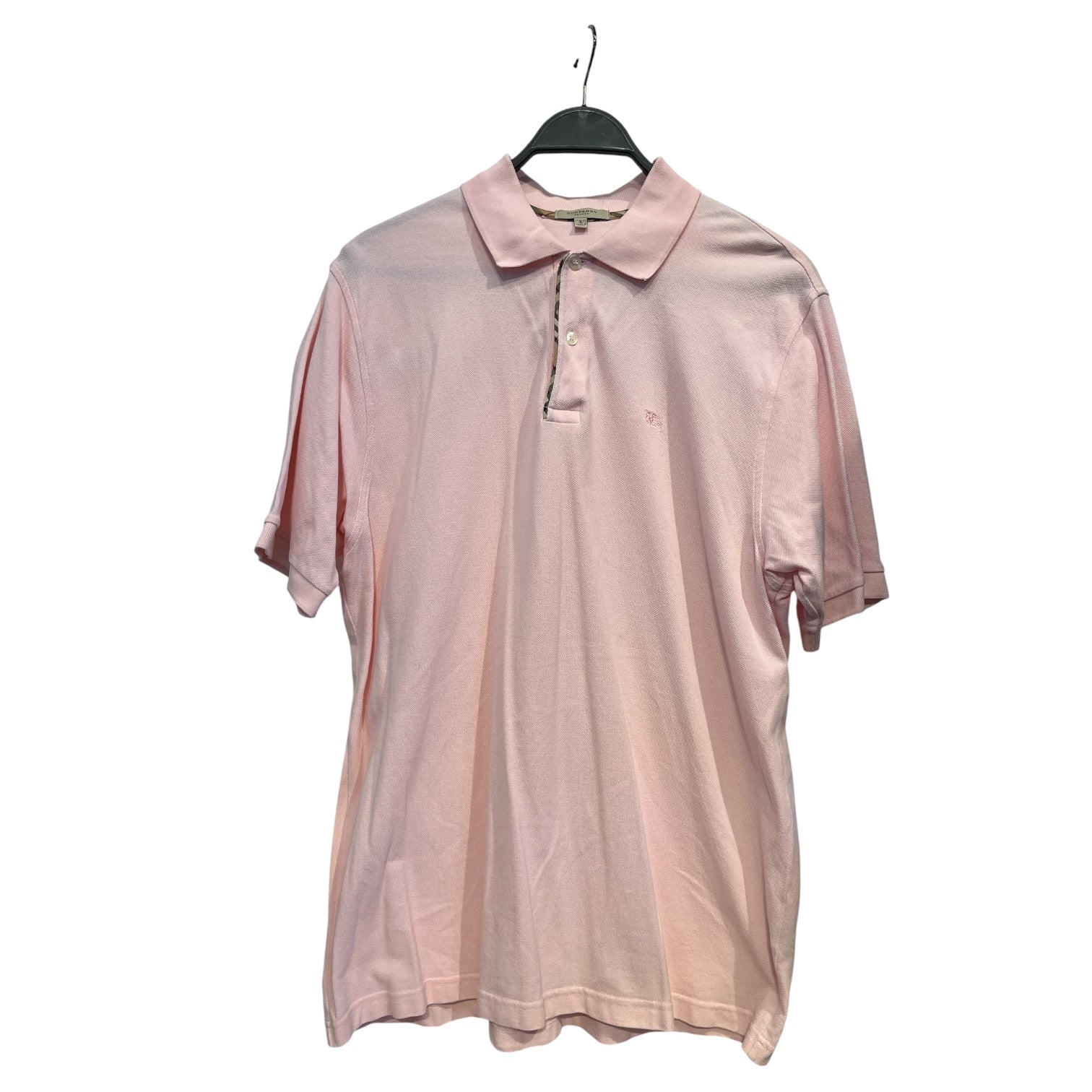 BURBERRY LONDON/Polo Shirt/M/Cotton/PNK/plaid lined seams view 1