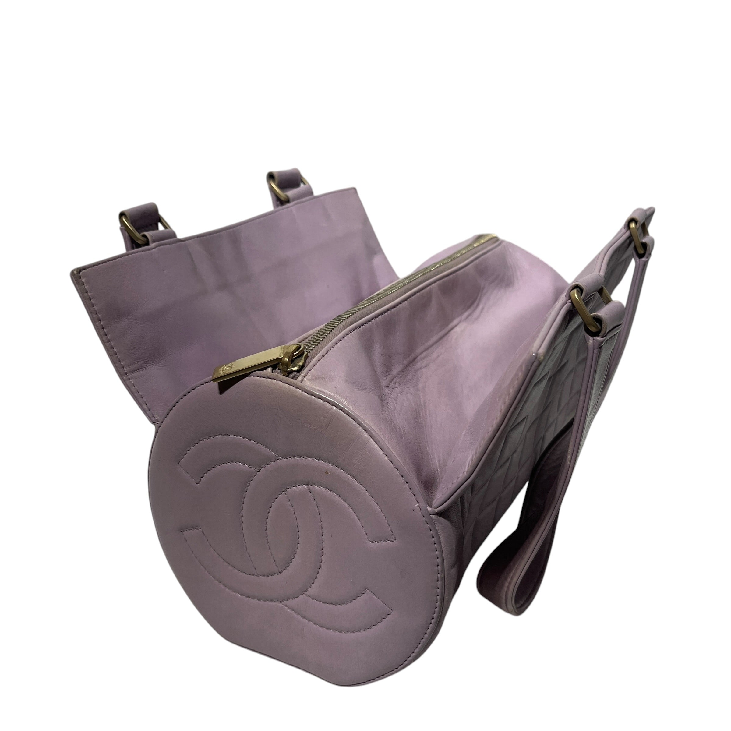 CHANEL/Boston Bag/Leather/PPL/Chocolate Bar Quilted Leather view 3