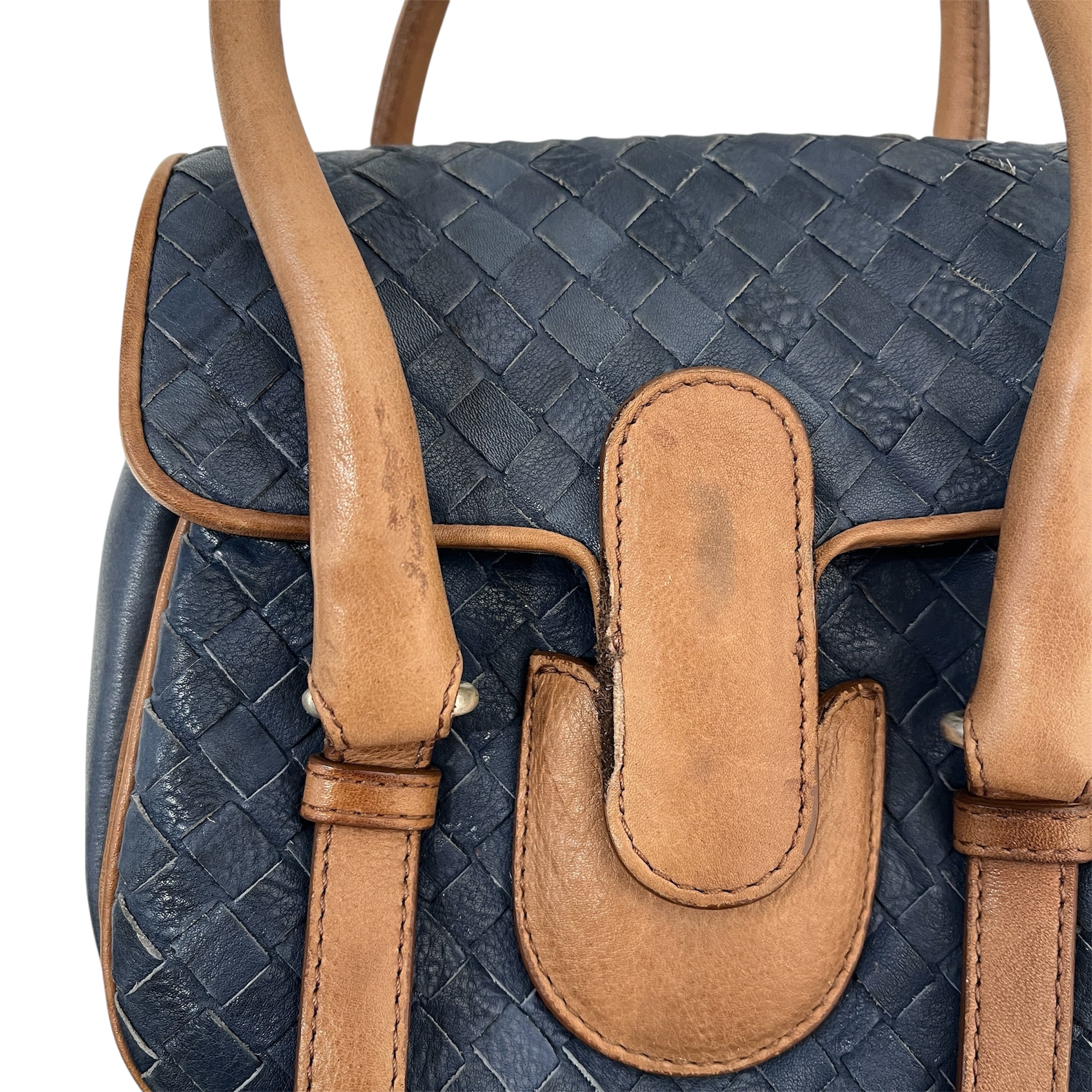 BOTTEGA VENETA/Hand Bag/Leather/IDG/BRWN BLU VINTAGE MINI BAG view 6