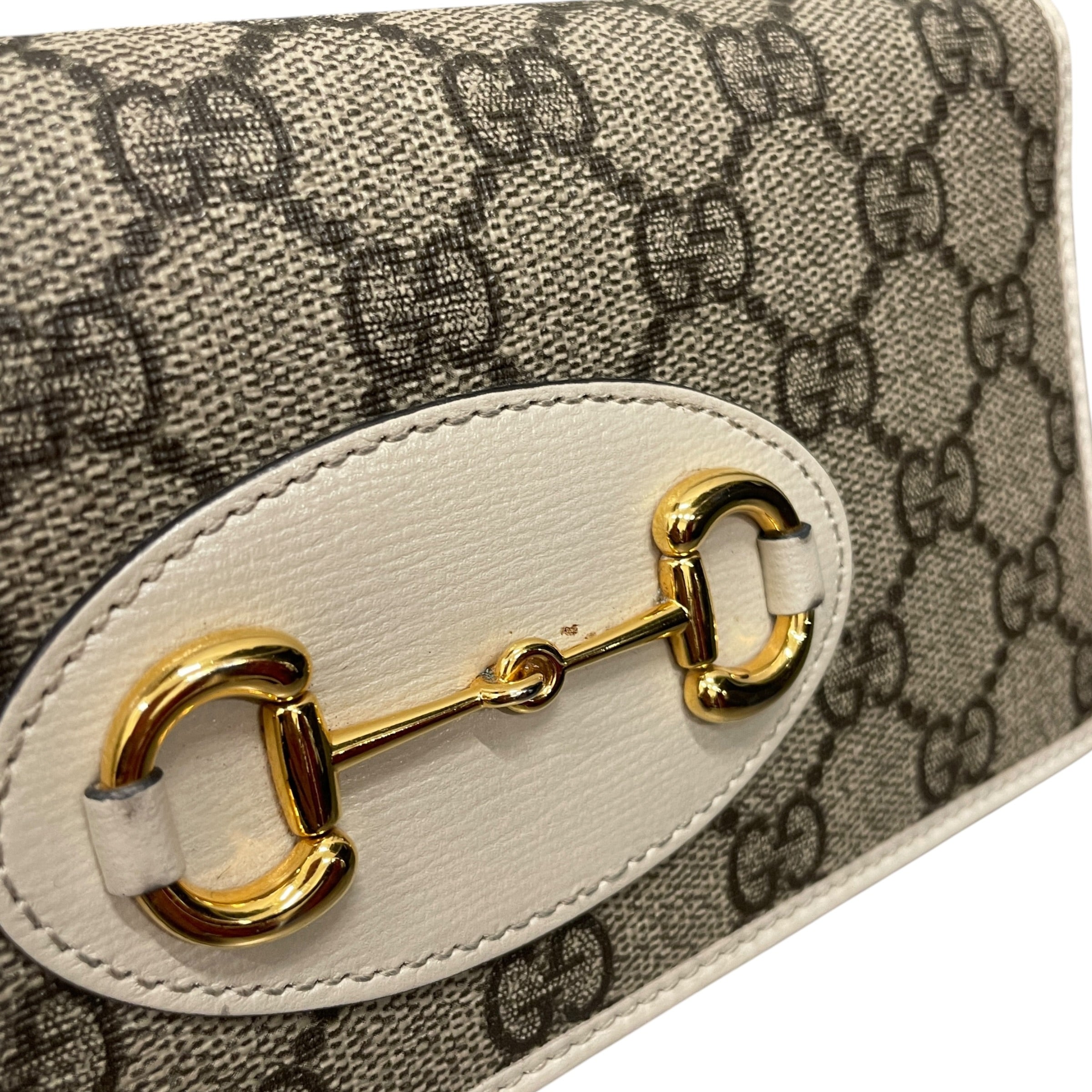 GUCCI/Cross Body Bag/Monogram/Leather/KHK/HORSEBIT WALLET ON CHAIN view 7