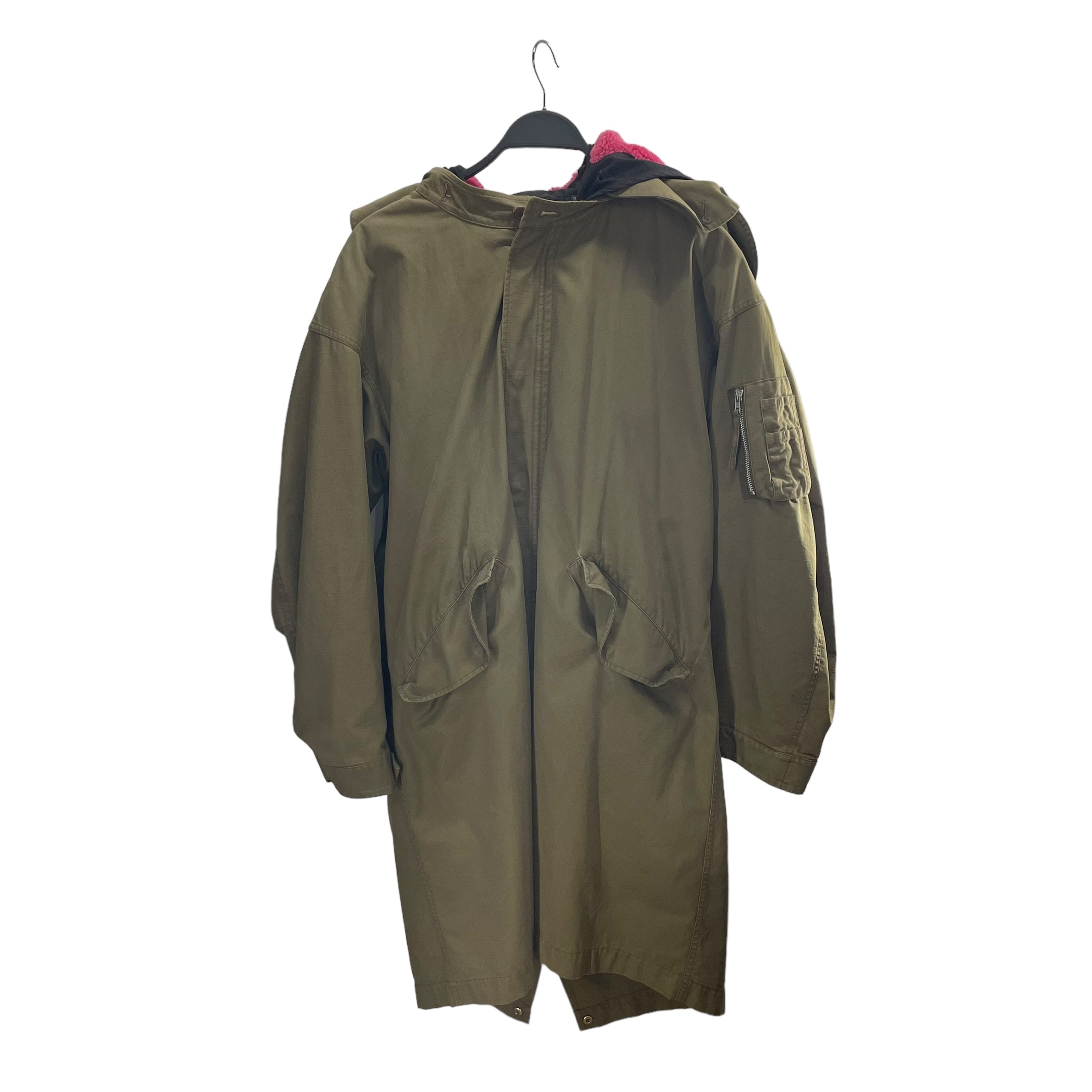 Helmut Lang/Coat/S/Cotton/GRN/PINK SHERPA HOOD view 1