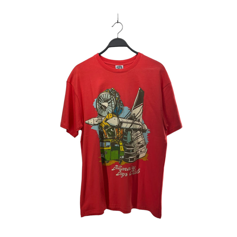 BILLIONAIRE BOYS CLUB/T-Shirt/L/Cotton/RED/GREEN VAN ON FRONT