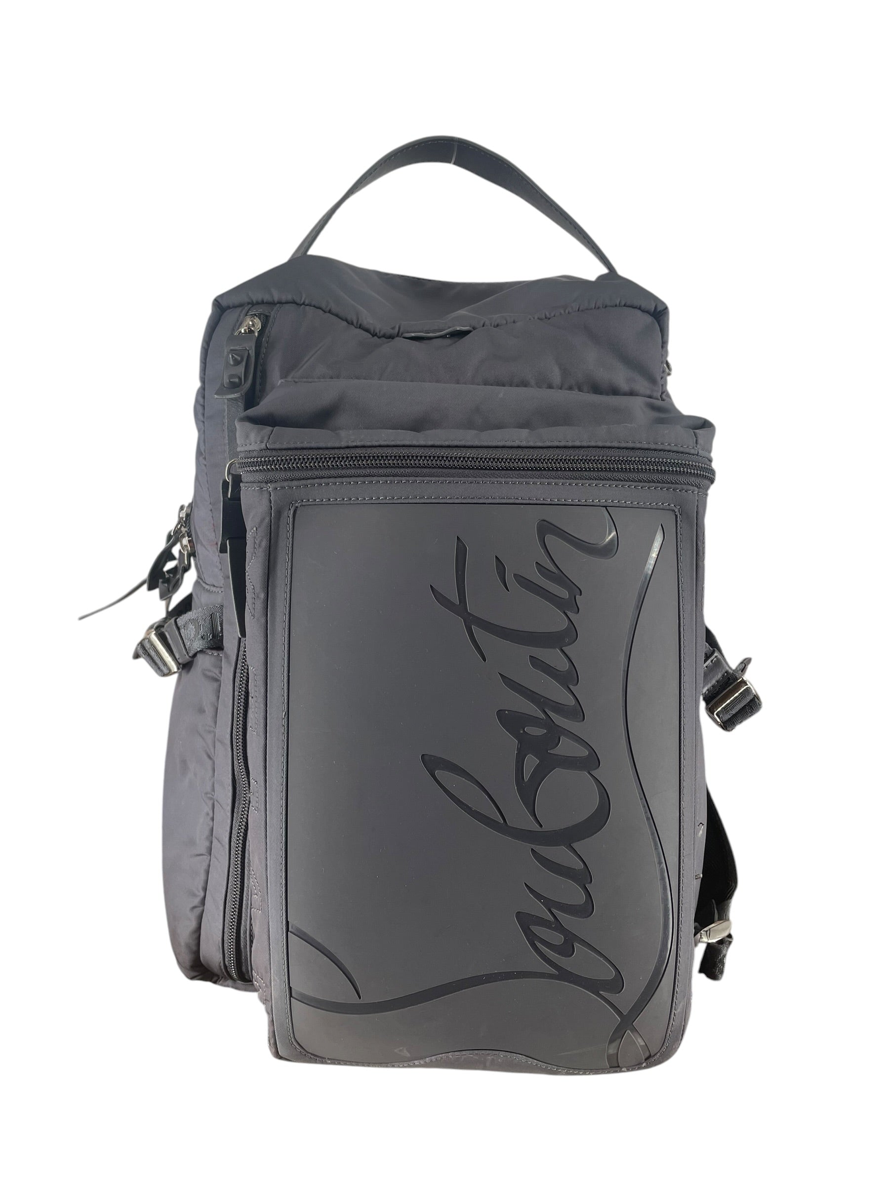 Christian Louboutin/Backpack/Polyester/GRY/LOGO EMBOSSED NYLON view 1