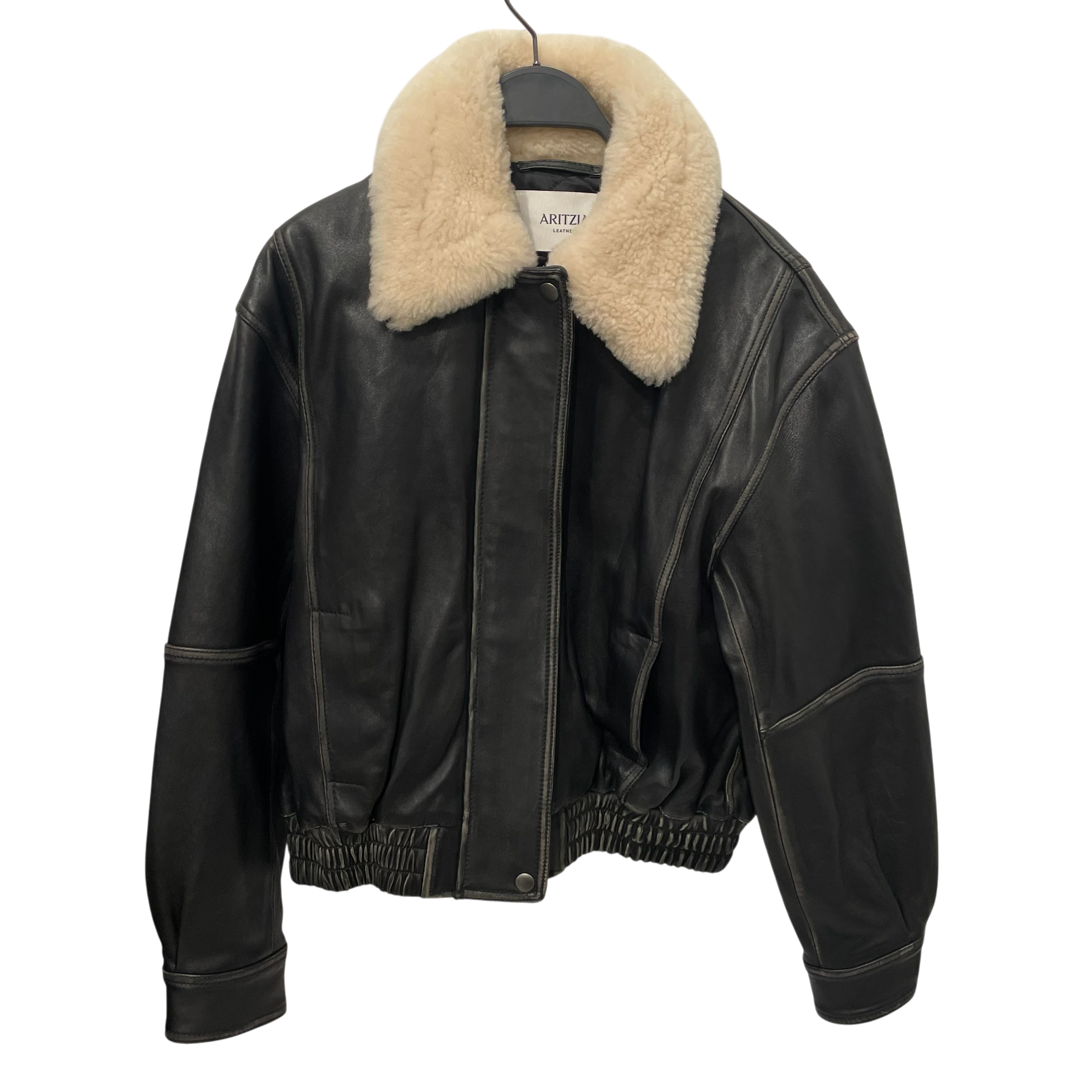 ARITZIA/Leather Jkt/XS/Leather/BLK/Aviator Leather Jacket view 1